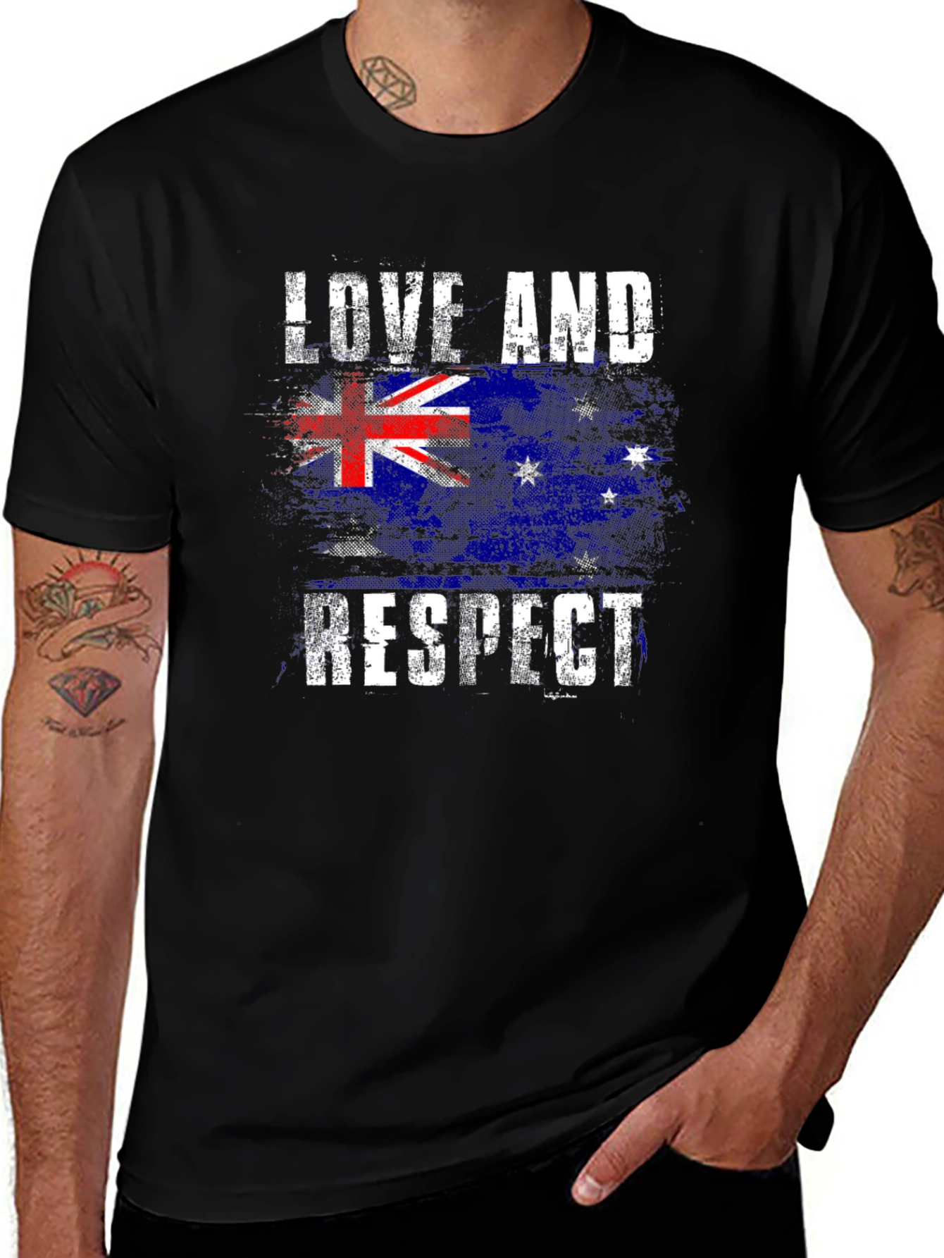 Love and Respect Australian Flag Graphic Tee