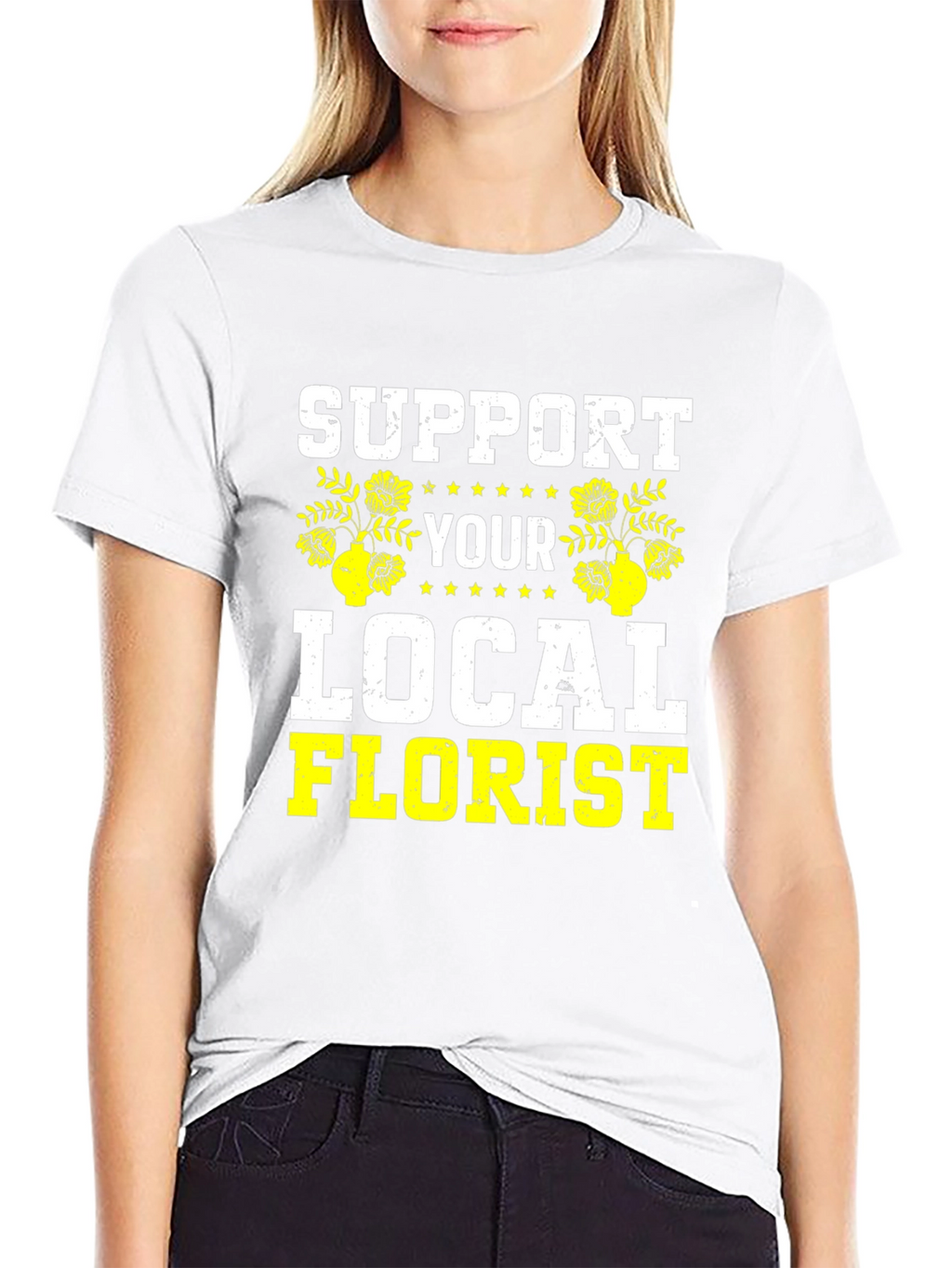 Support Your Local Florist Black T-Shirt