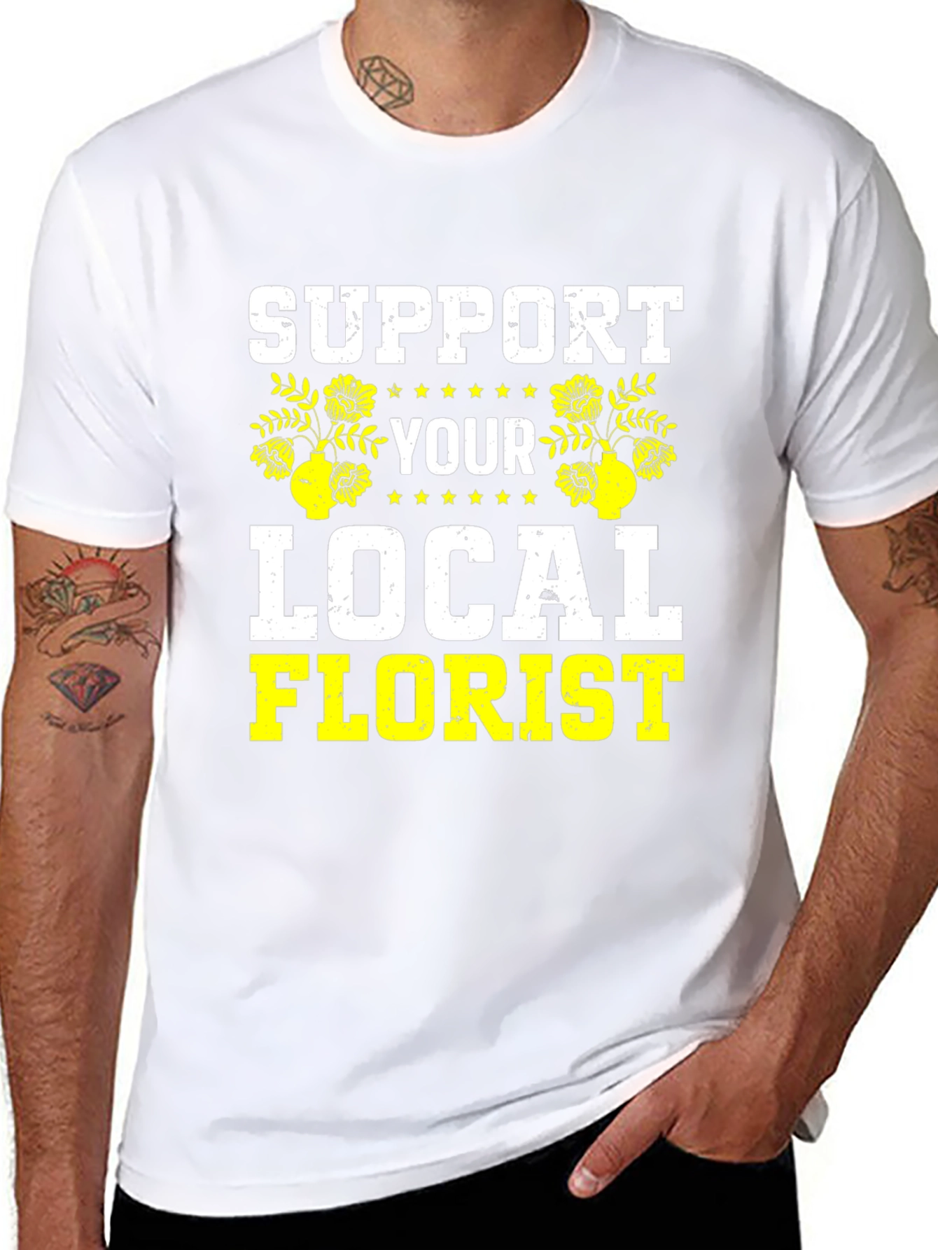 Support Your Local Florist Black T-Shirt
