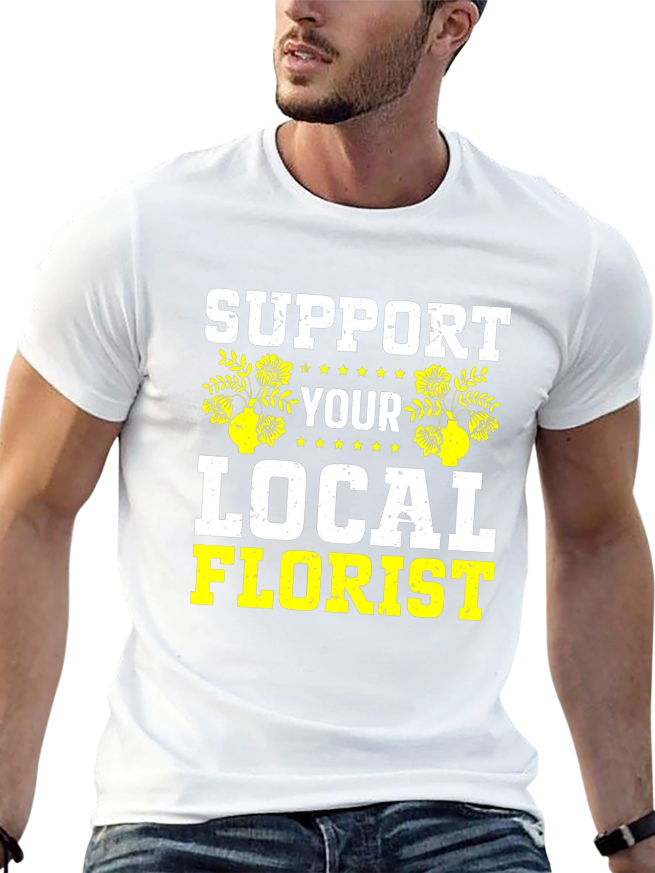 Support Your Local Florist Black T-Shirt