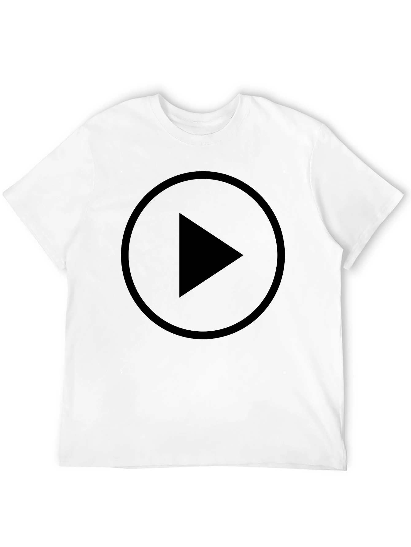 Black Play Button Graphic T-Shirt - Modern Style
