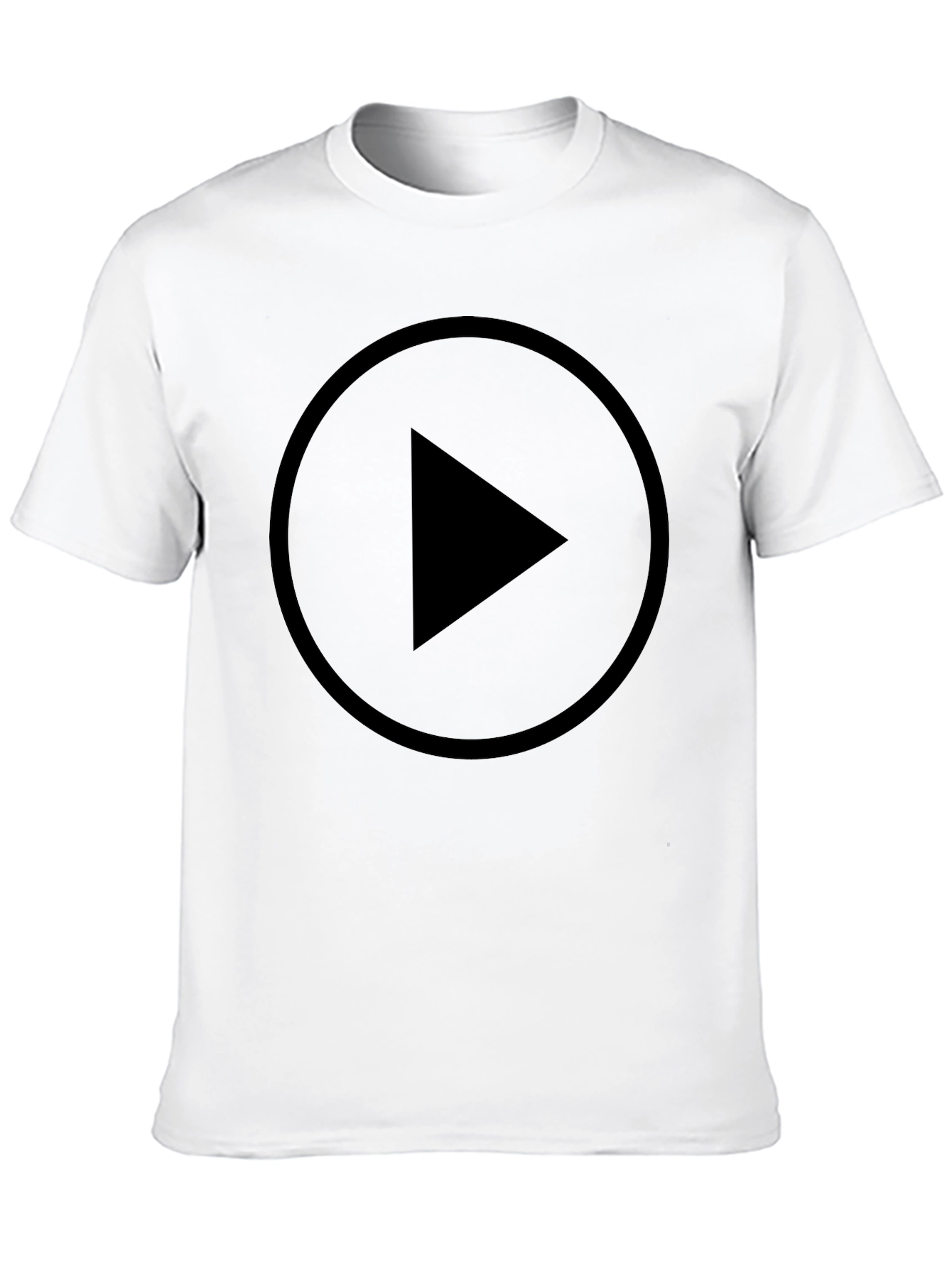 Black Play Button Graphic T-Shirt - Modern Style