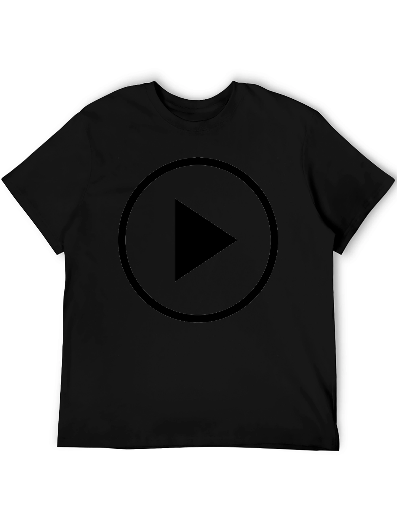 Black Play Button Graphic T-Shirt - Modern Style