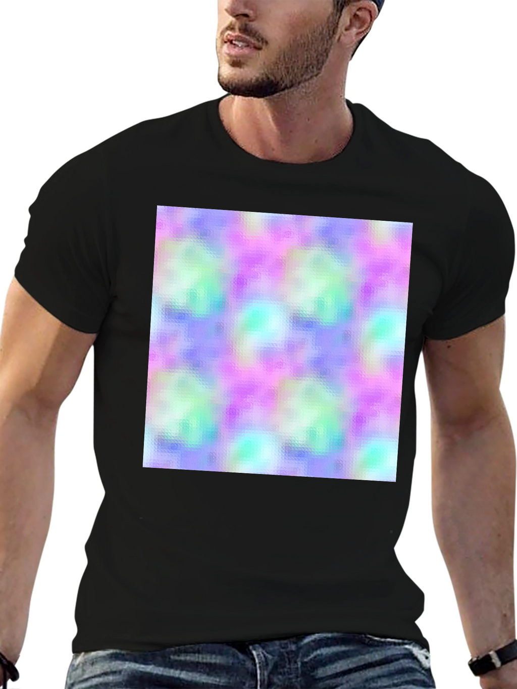 Abstract Pattern Black T-Shirt