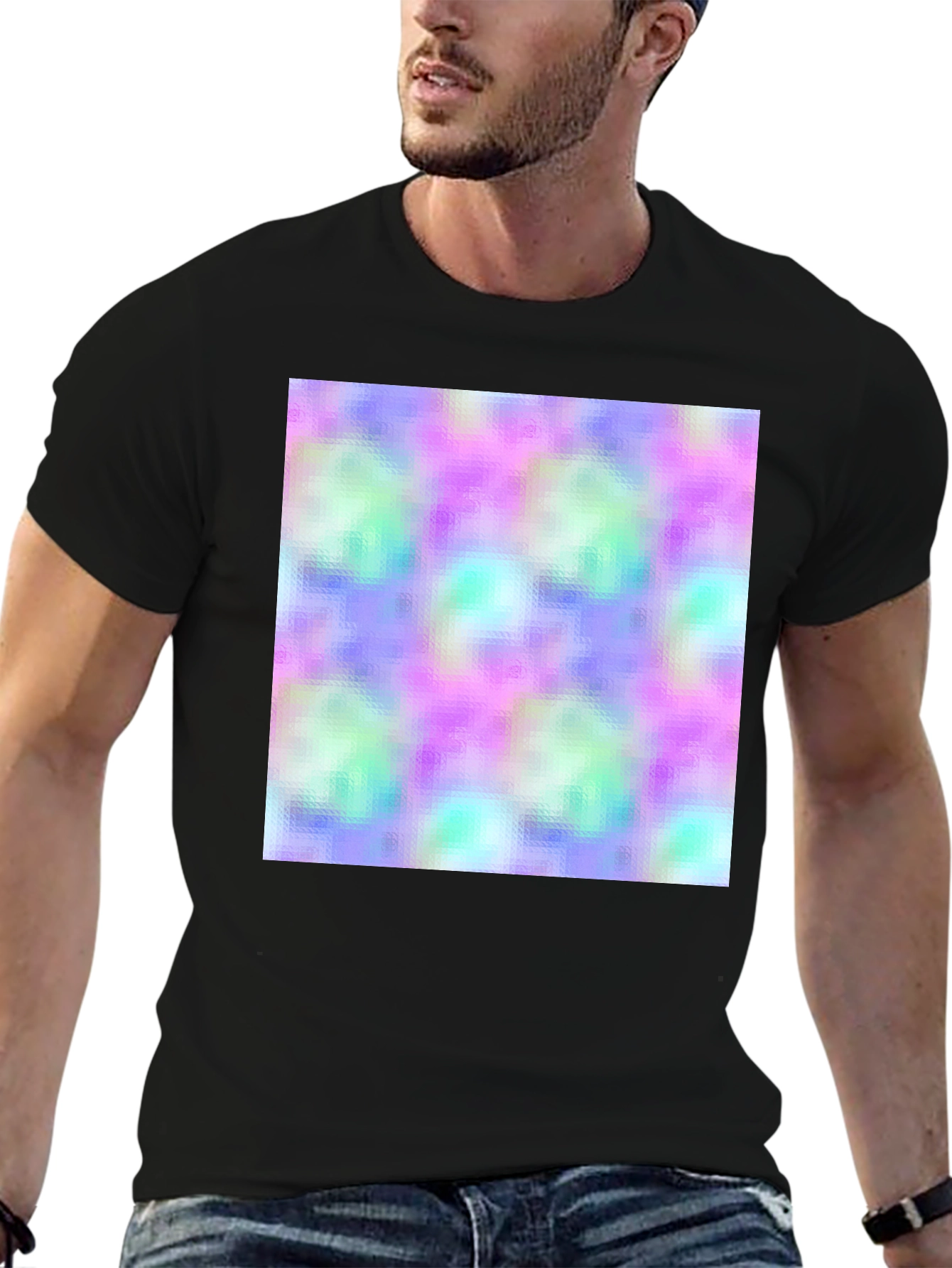 Abstract Pattern Black T-Shirt