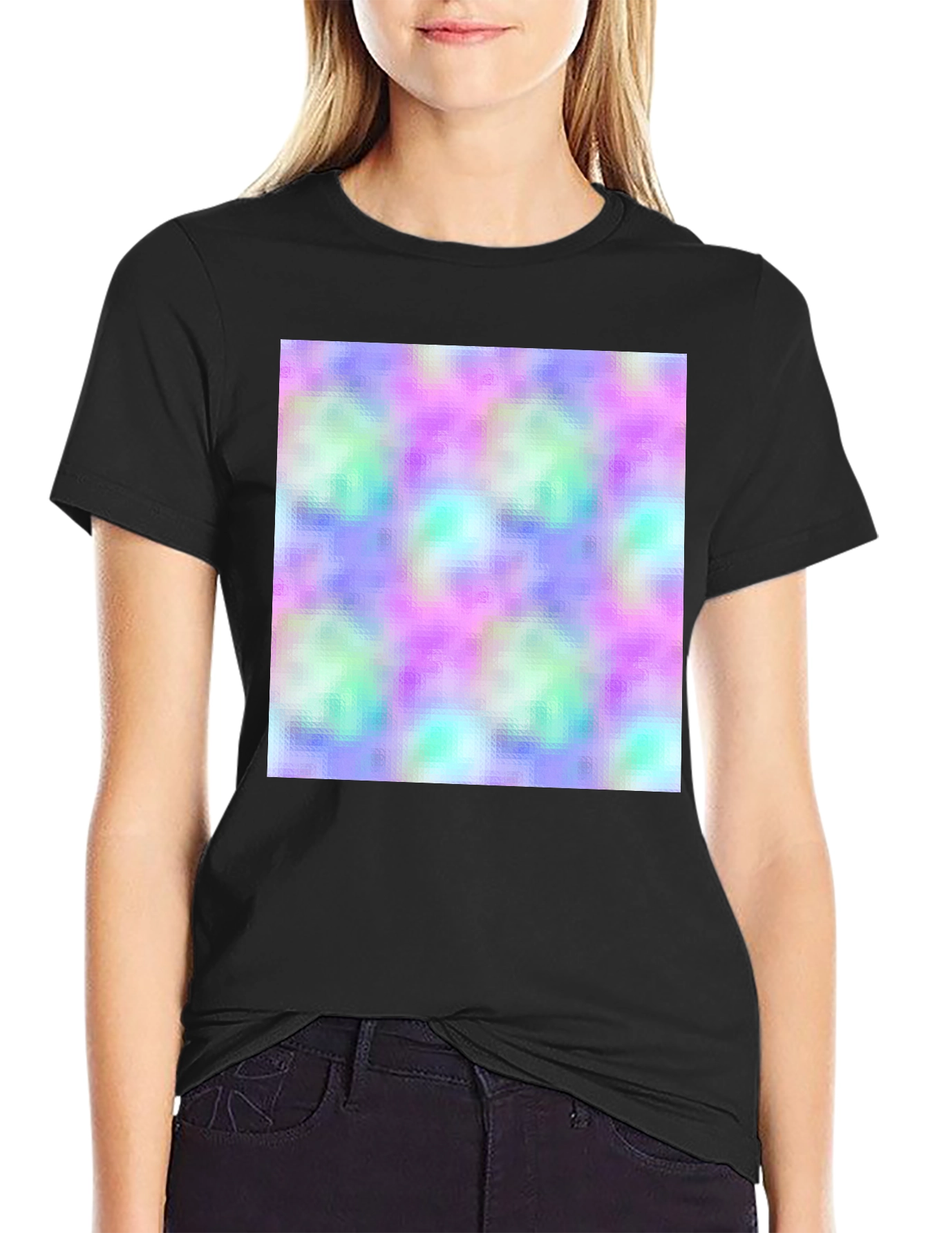 Abstract Pattern Black T-Shirt