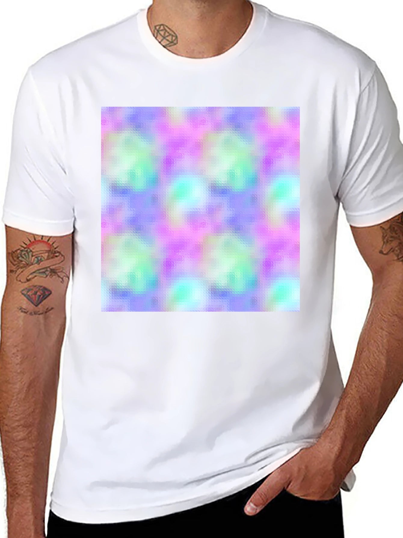 Abstract Pattern Black T-Shirt