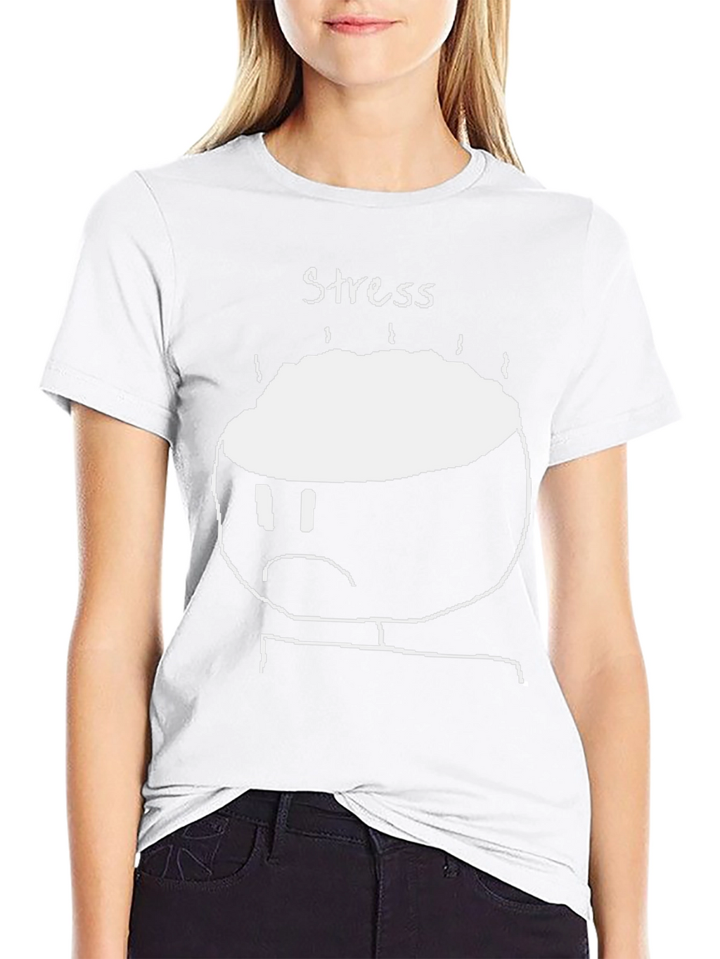 Stress Graphic T-Shirt - Black Crew Neck Tee