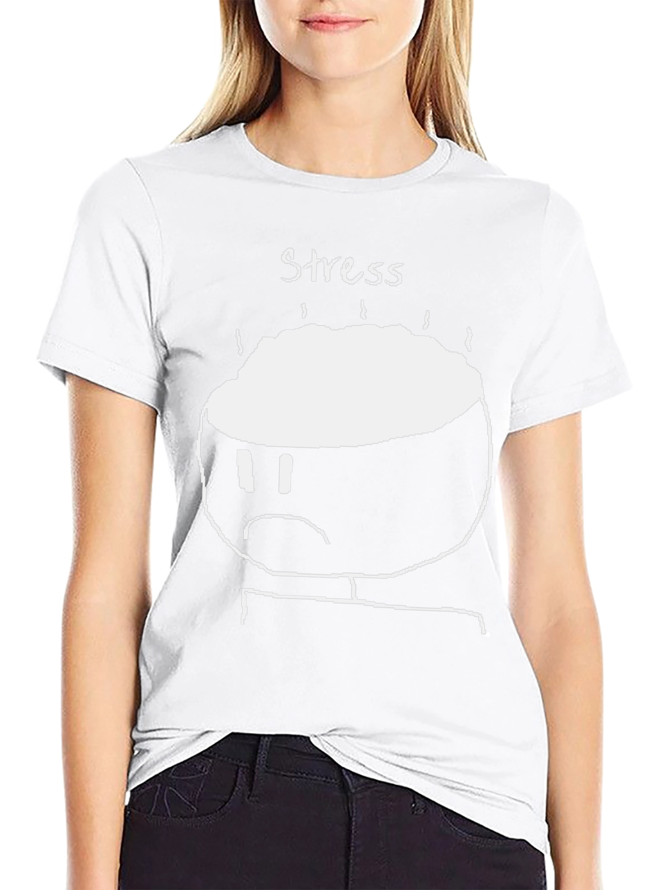 Stress Graphic T-Shirt - Black Crew Neck Tee