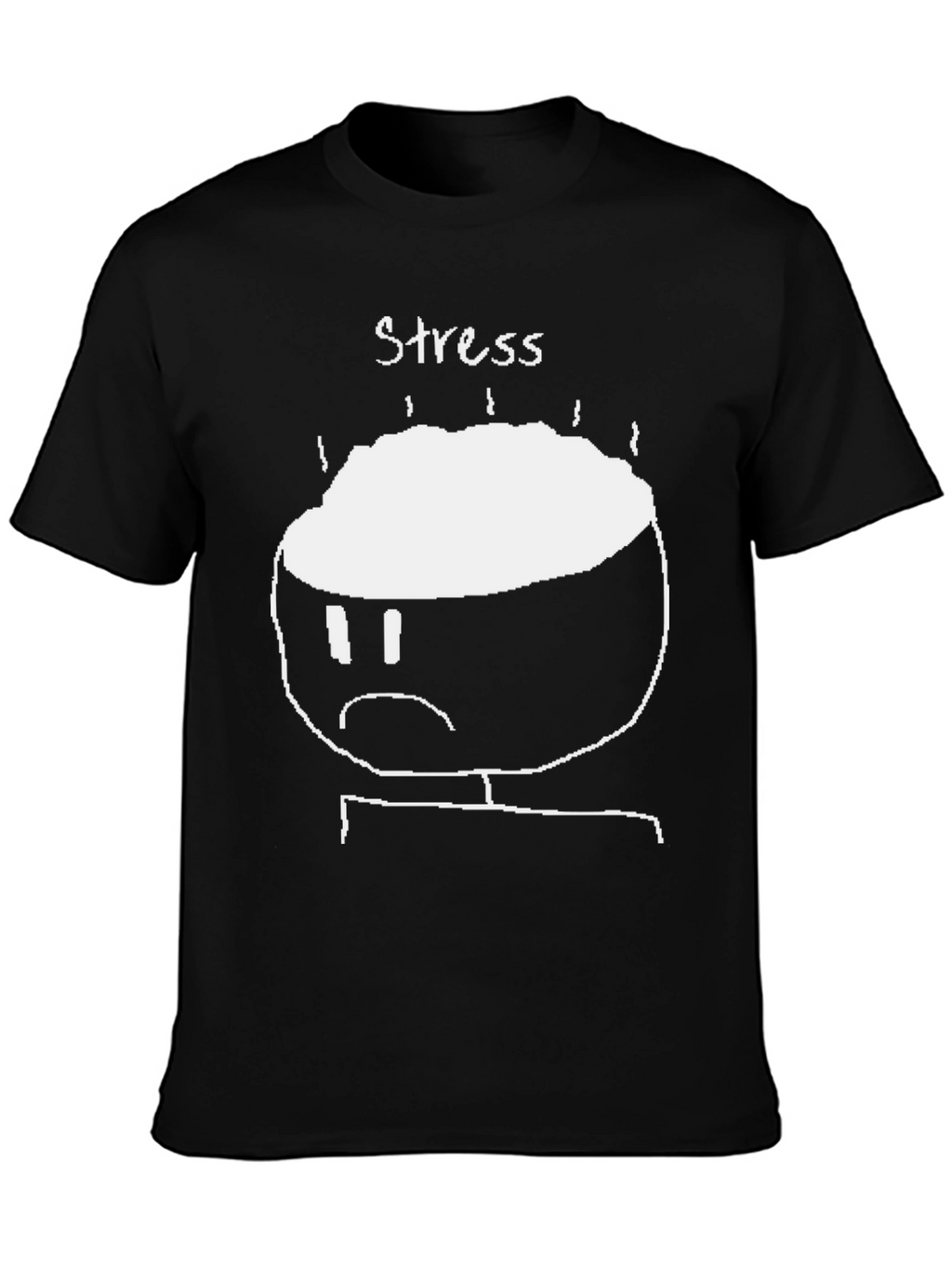 Stress Graphic T-Shirt - Black Crew Neck Tee
