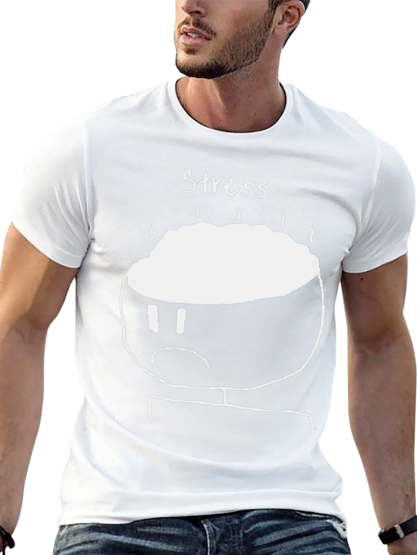 Stress Graphic T-Shirt - Black Crew Neck Tee