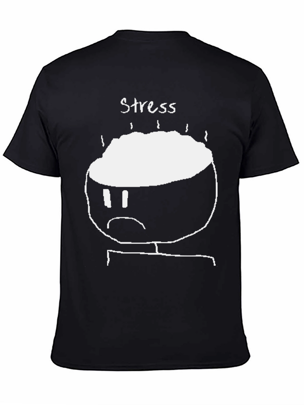 Stress Graphic T-Shirt - Black Crew Neck Tee
