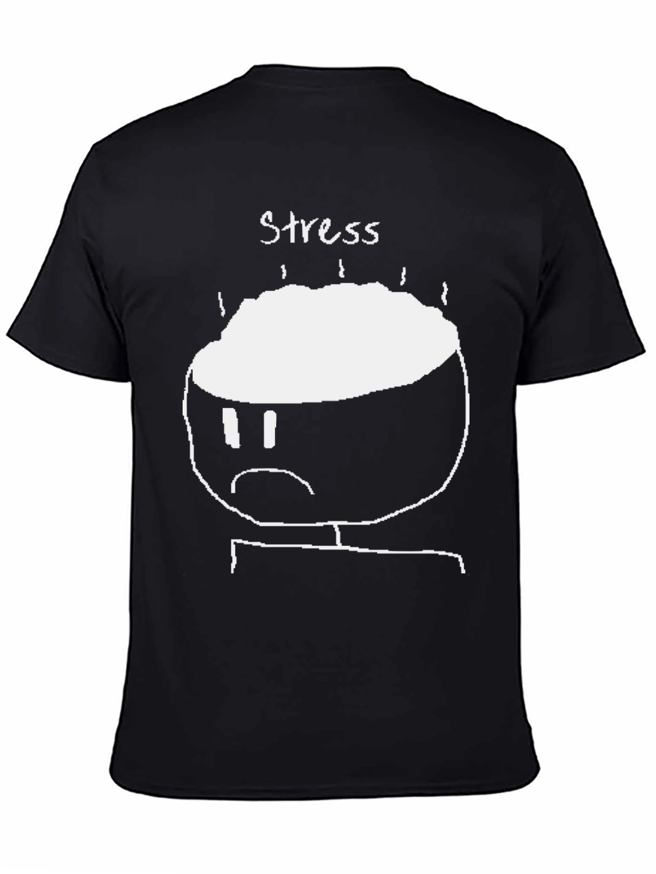Stress Graphic T-Shirt - Black Crew Neck Tee