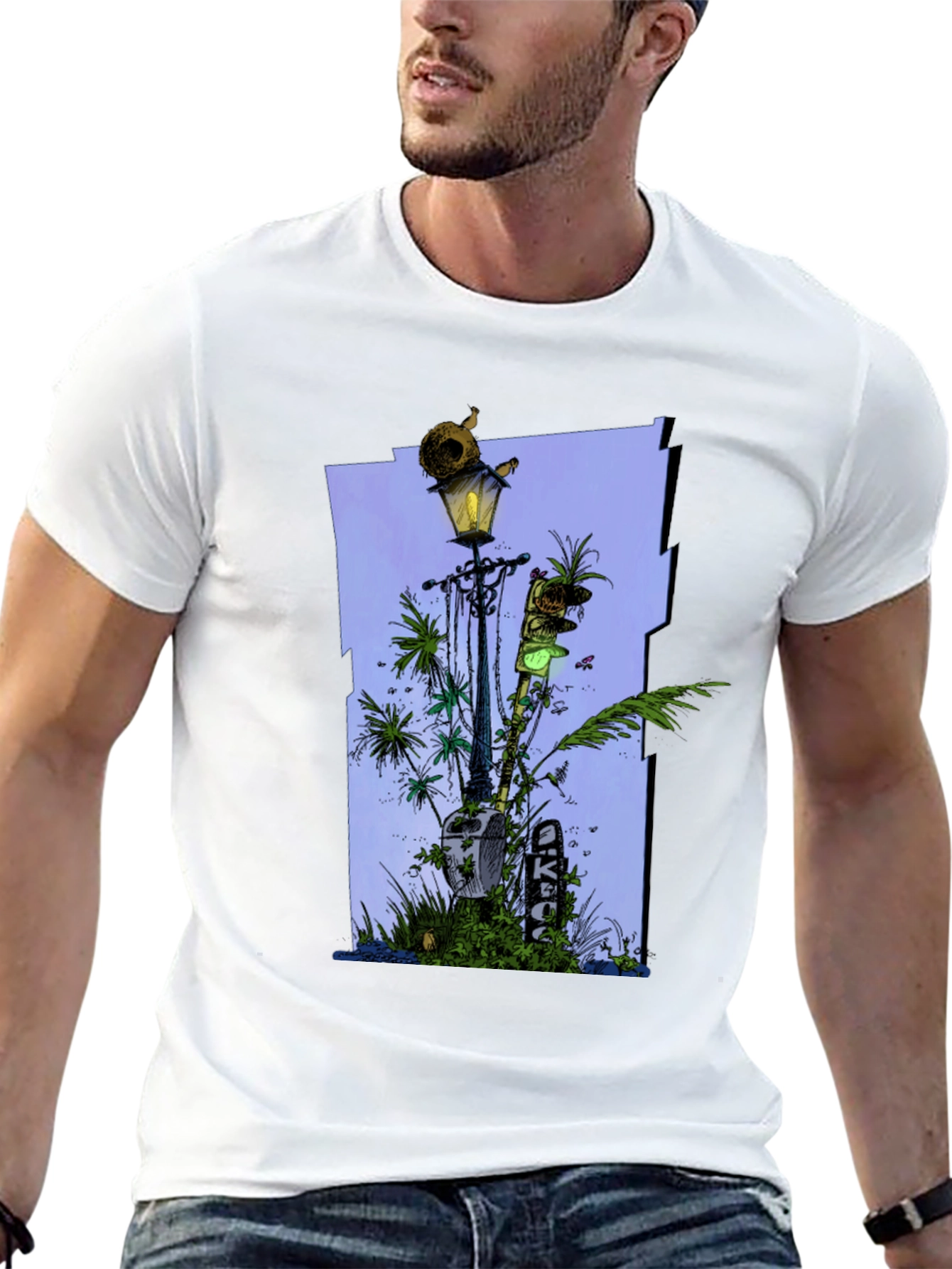 Unique Graphic Print Tee - Streetlight Jungle Design