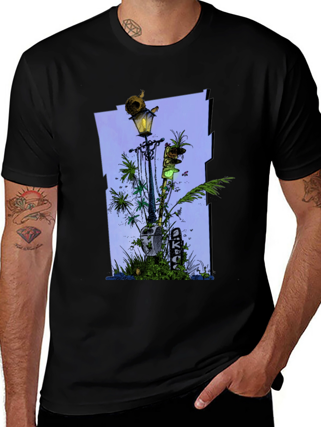 Unique Graphic Print Tee - Streetlight Jungle Design