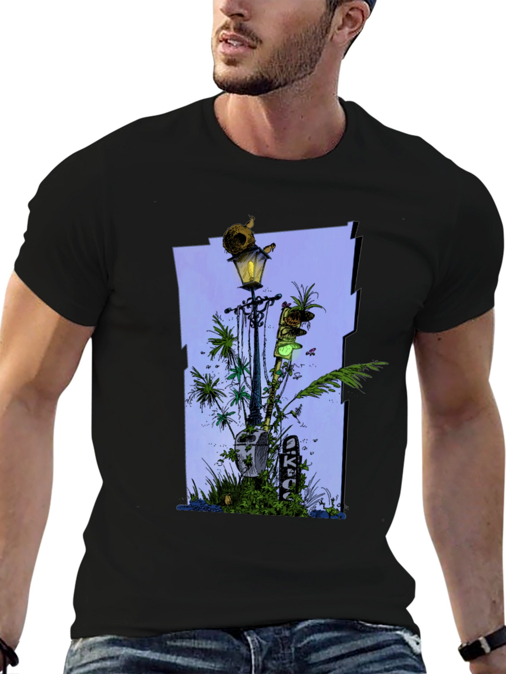 Unique Graphic Print Tee - Streetlight Jungle Design