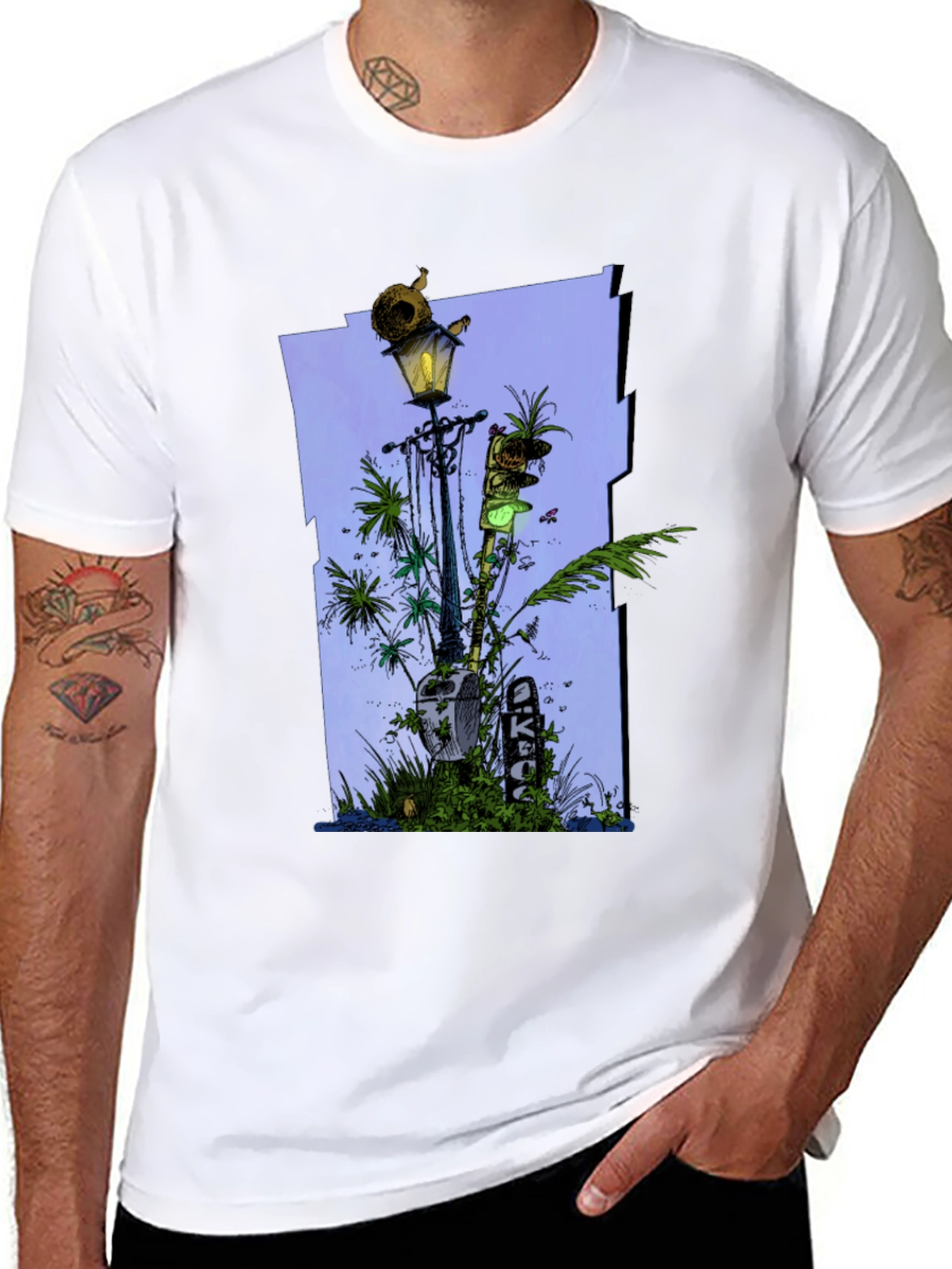 Unique Graphic Print Tee - Streetlight Jungle Design