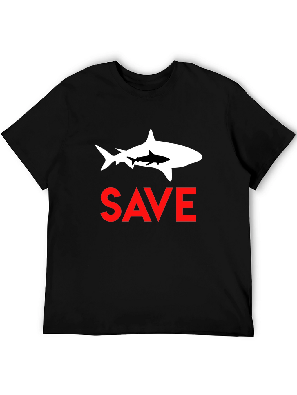Save Sharks Graphic Tee - Black Cotton