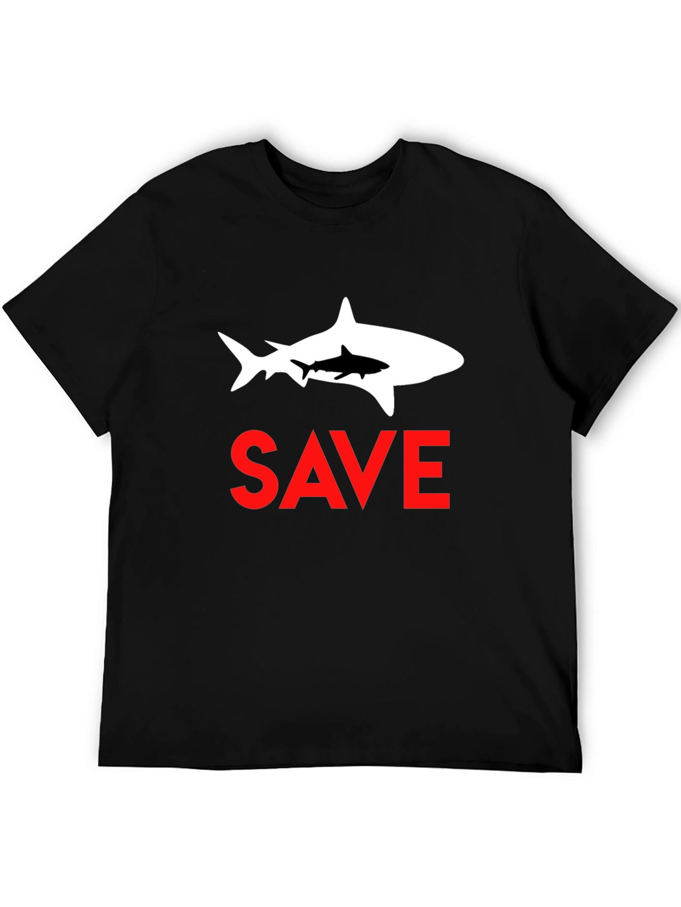 Save Sharks Graphic Tee - Black Cotton