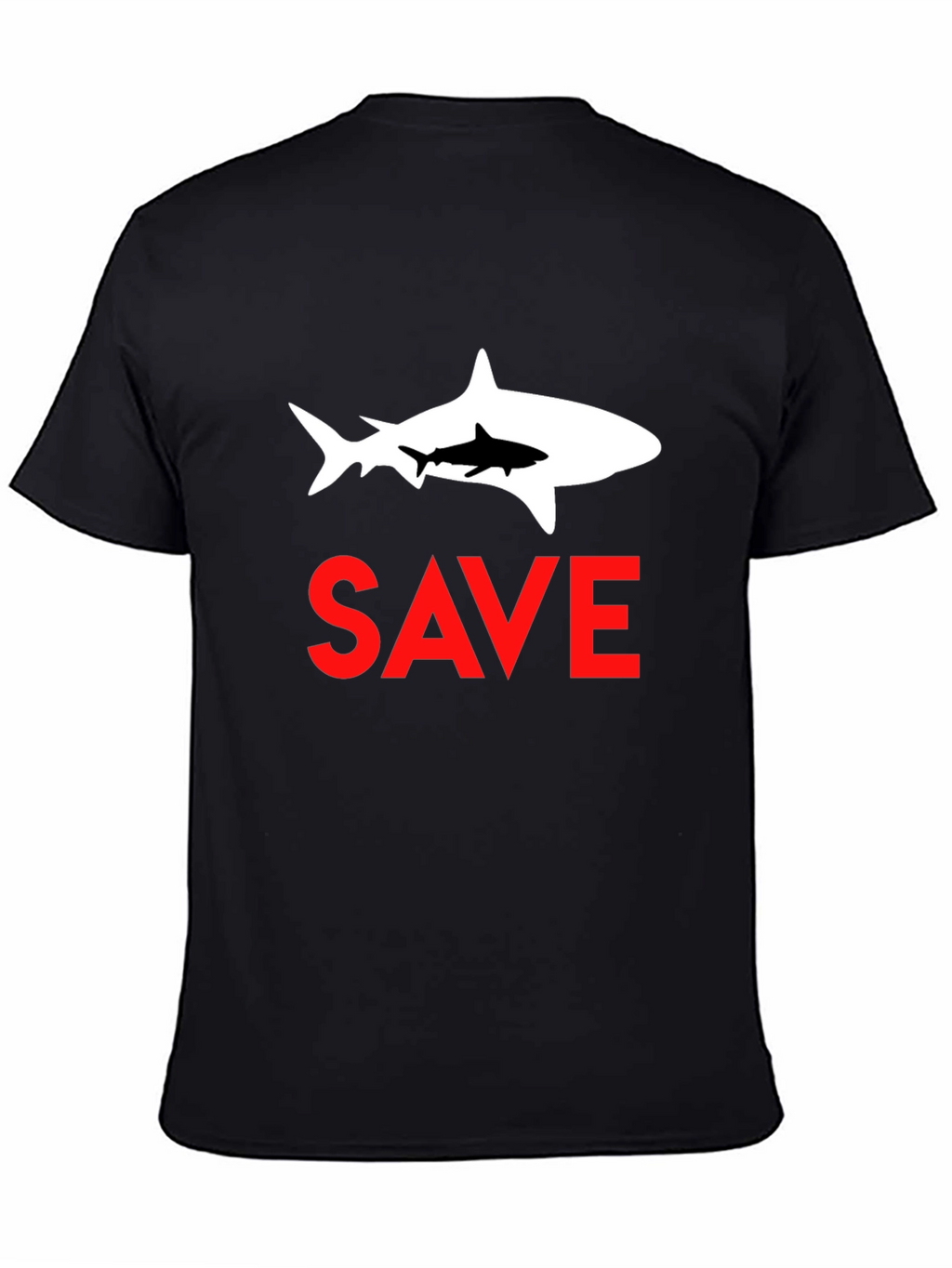 Save Sharks Graphic Tee - Black Cotton