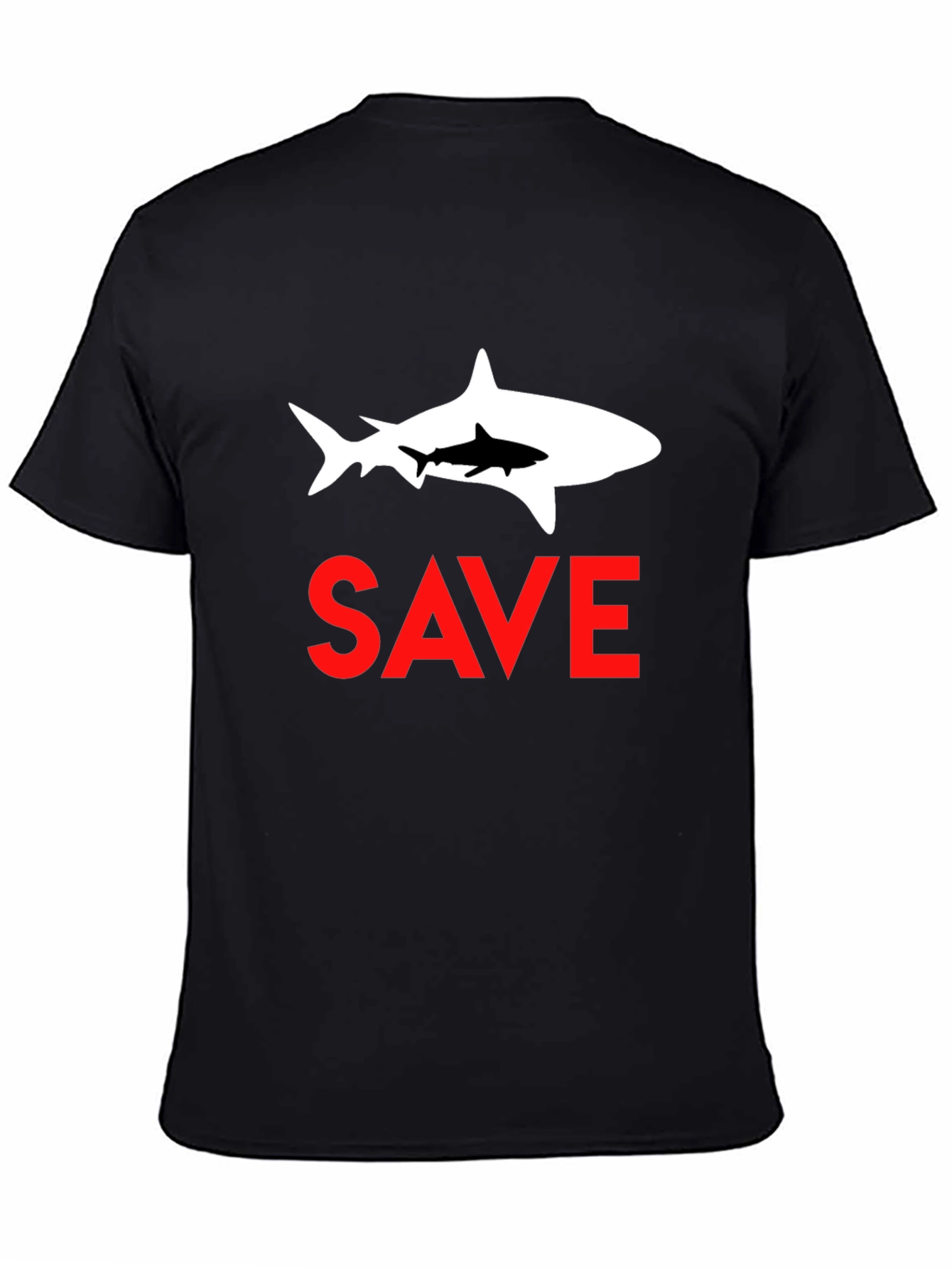 Save Sharks Graphic Tee - Black Cotton