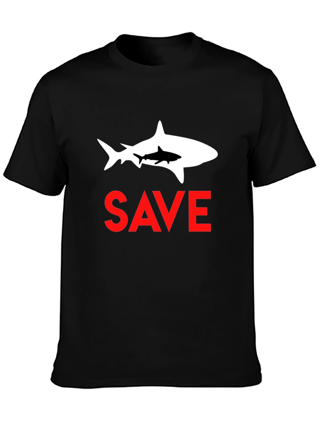 Save Sharks Graphic Tee - Black Cotton