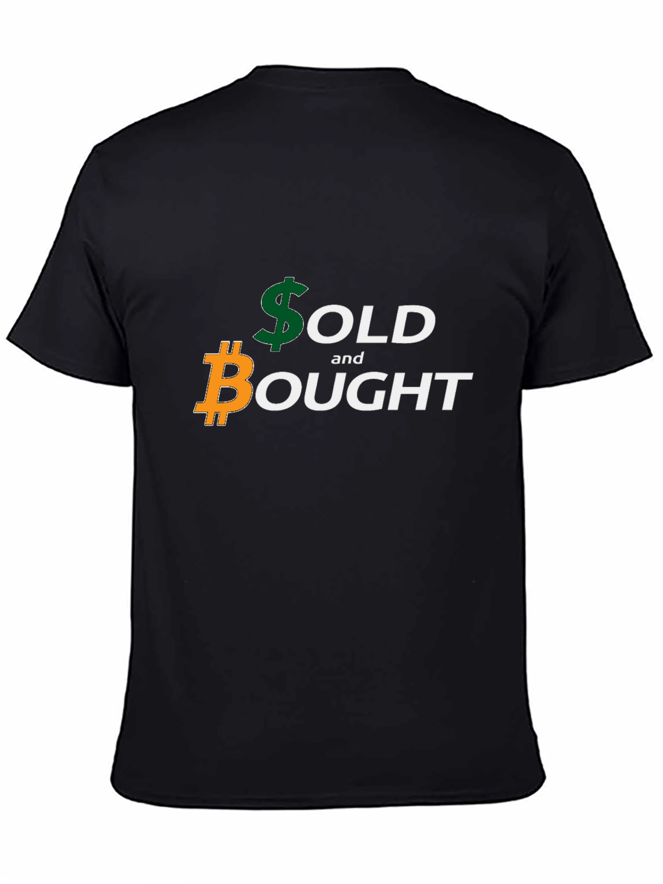 Bitcoin and Dollar Sold & Bought Black T-Shirt