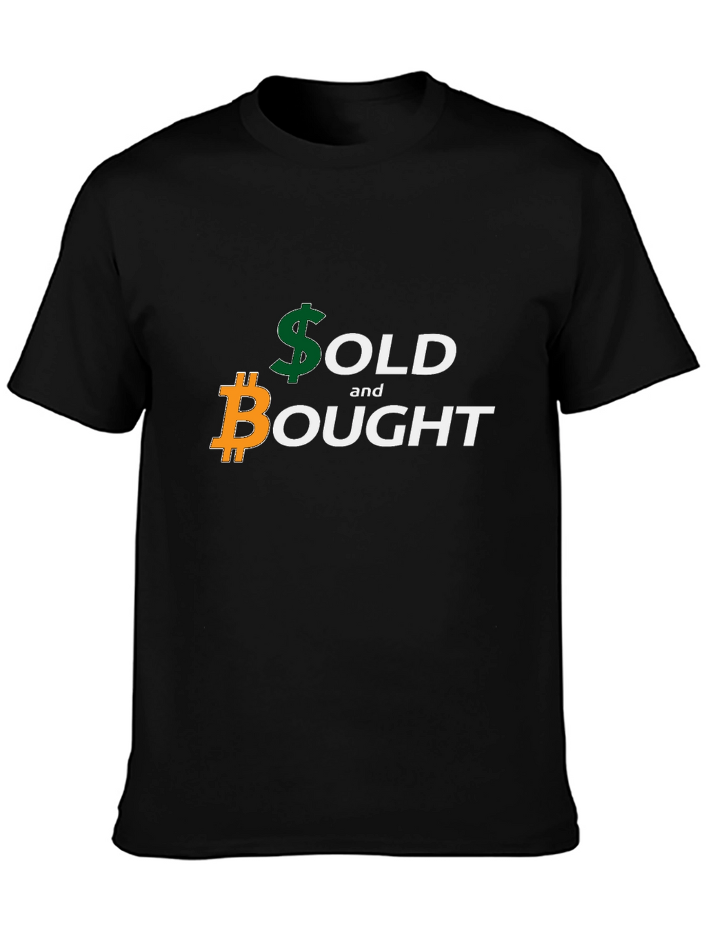Bitcoin and Dollar Sold & Bought Black T-Shirt