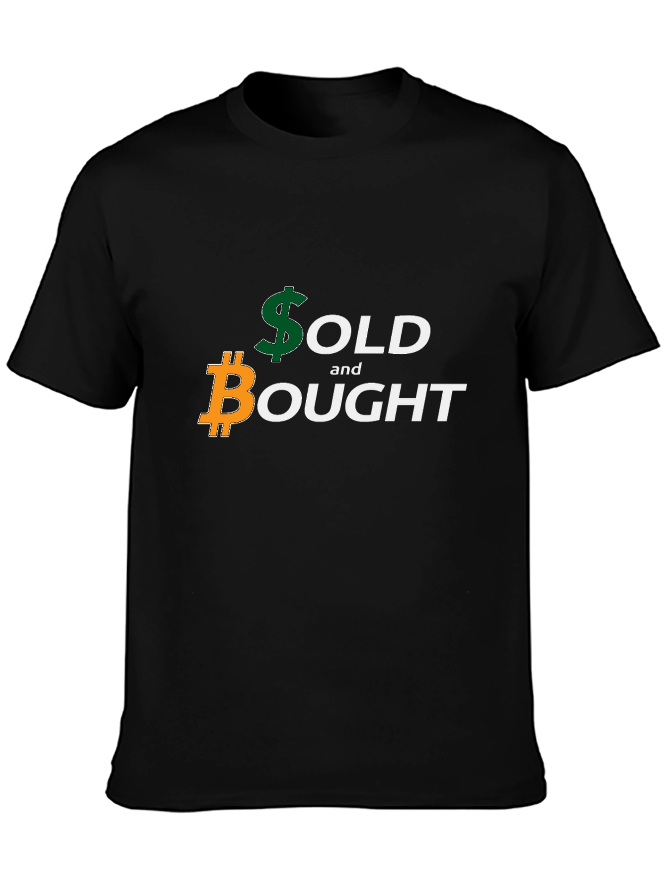 Bitcoin and Dollar Sold & Bought Black T-Shirt