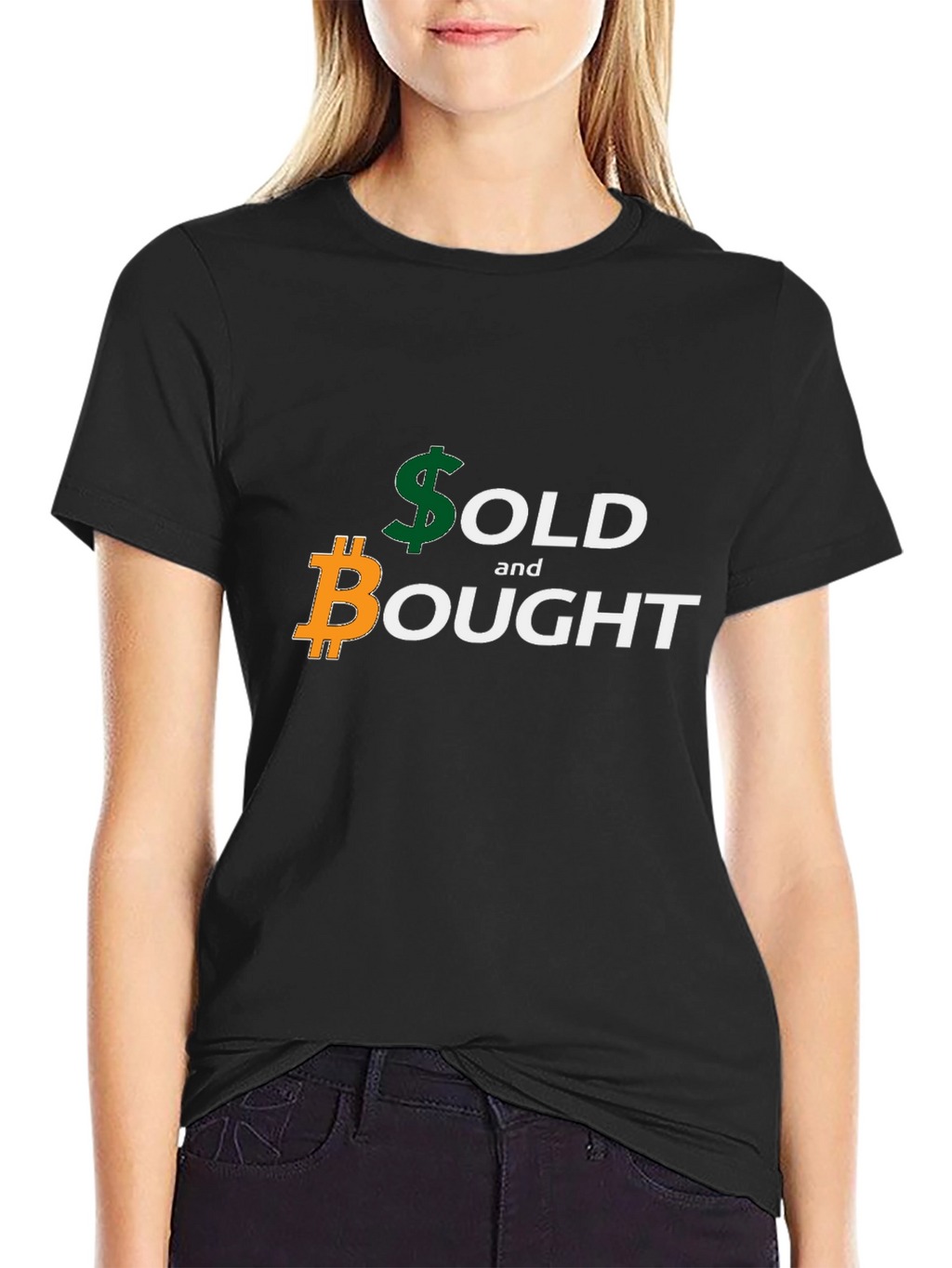 Bitcoin and Dollar Sold & Bought Black T-Shirt