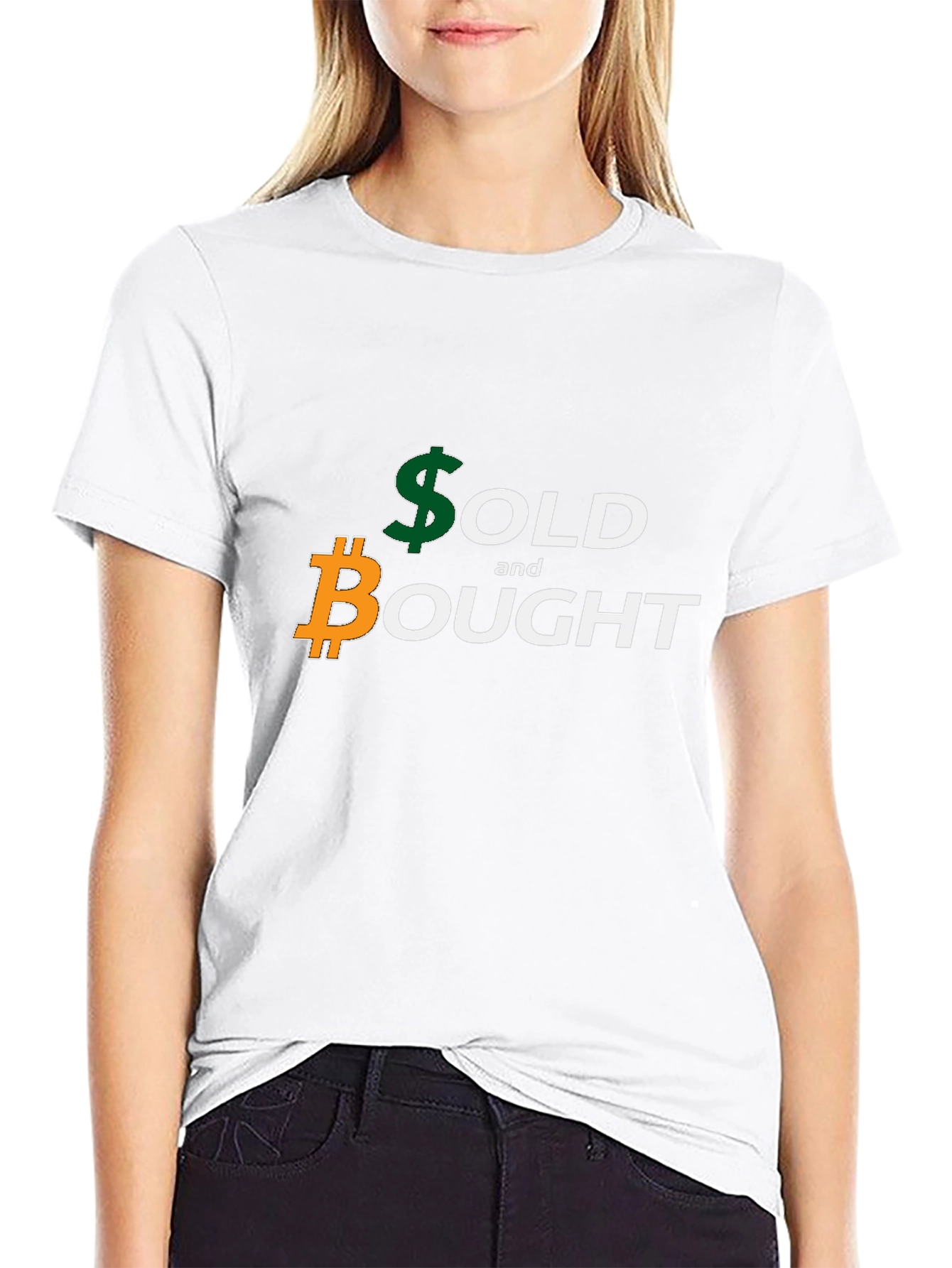 Bitcoin and Dollar Sold & Bought Black T-Shirt
