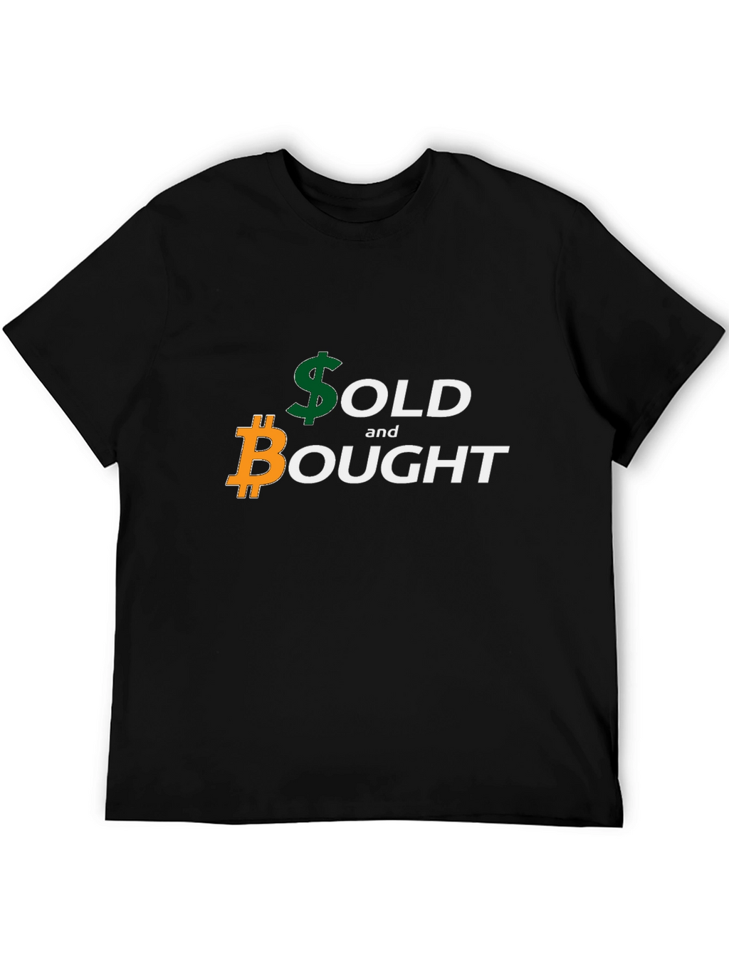 Bitcoin and Dollar Sold & Bought Black T-Shirt