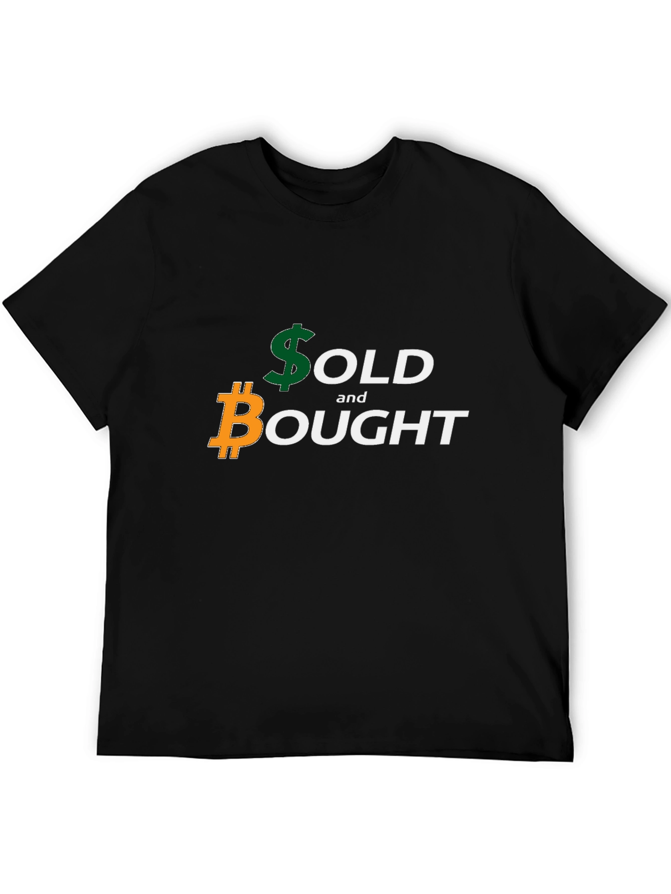 Bitcoin and Dollar Sold & Bought Black T-Shirt