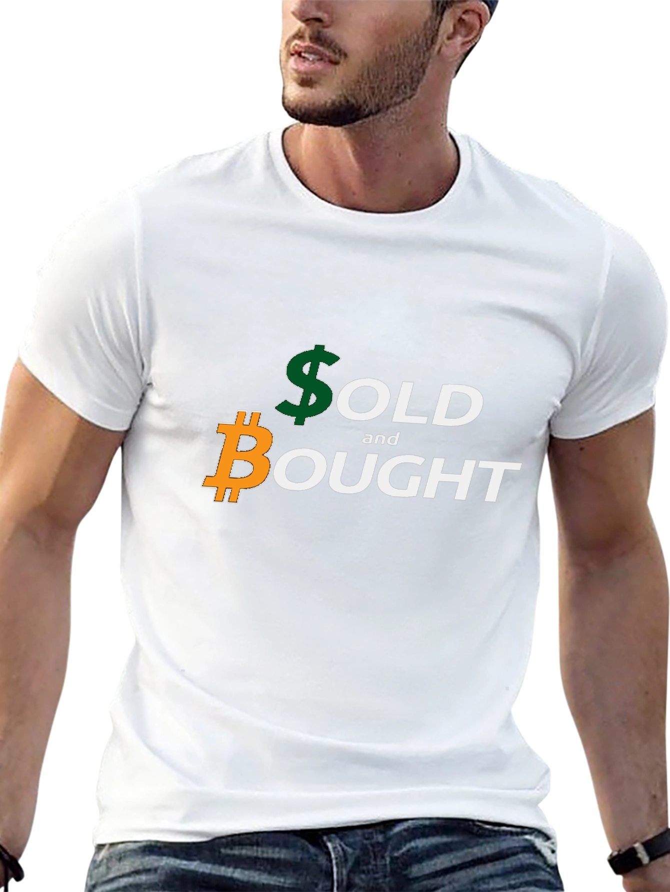 Bitcoin and Dollar Sold & Bought Black T-Shirt