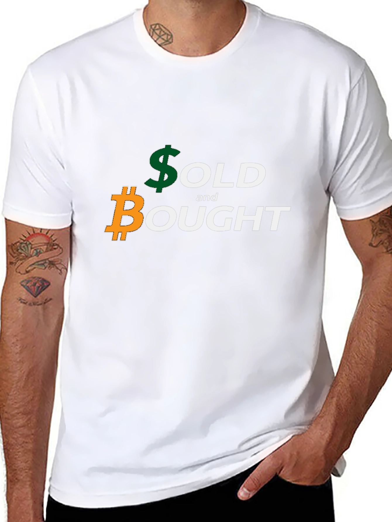 Bitcoin and Dollar Sold & Bought Black T-Shirt