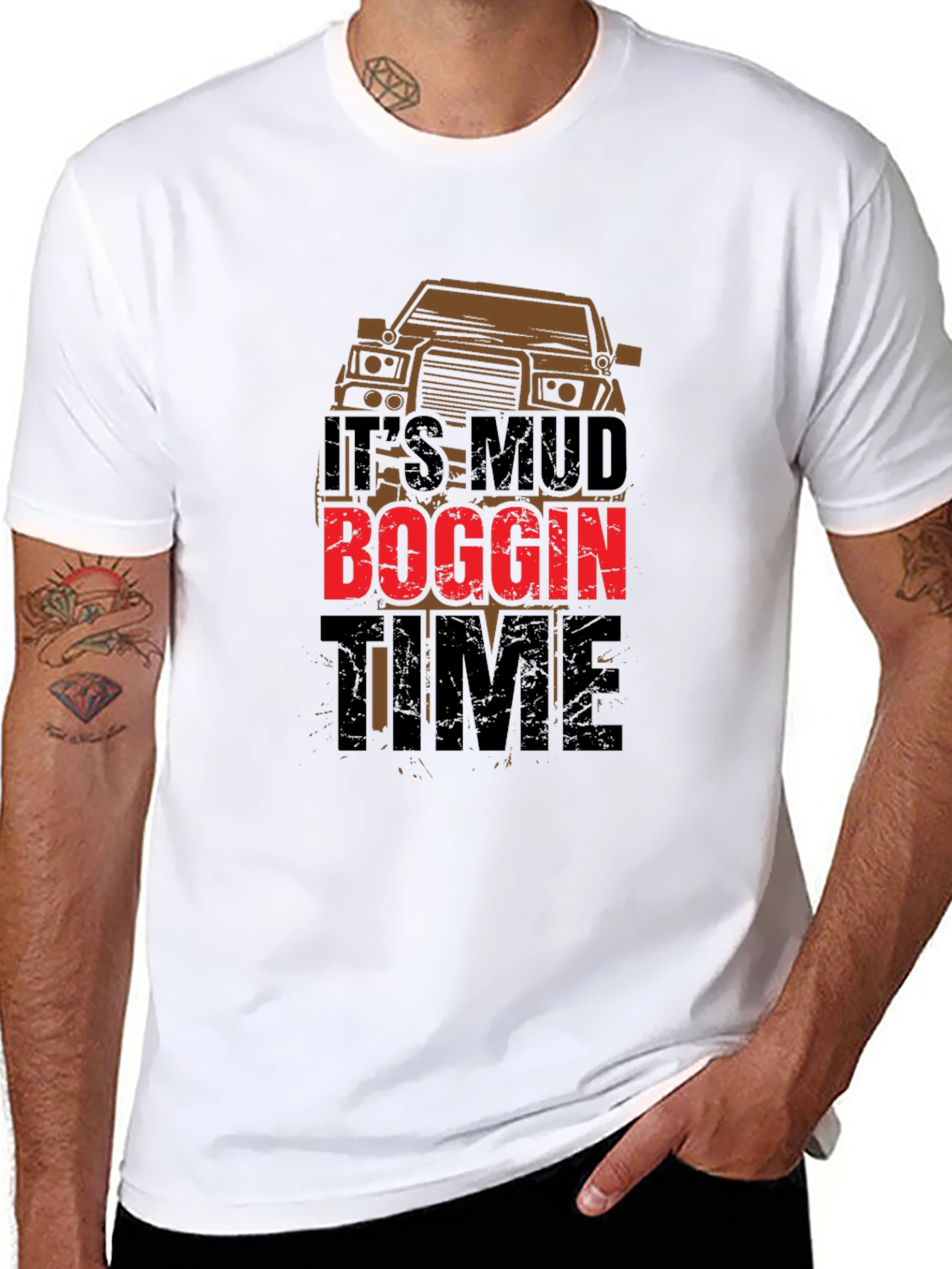 Its Mud Boggin Time Black T-Shirt