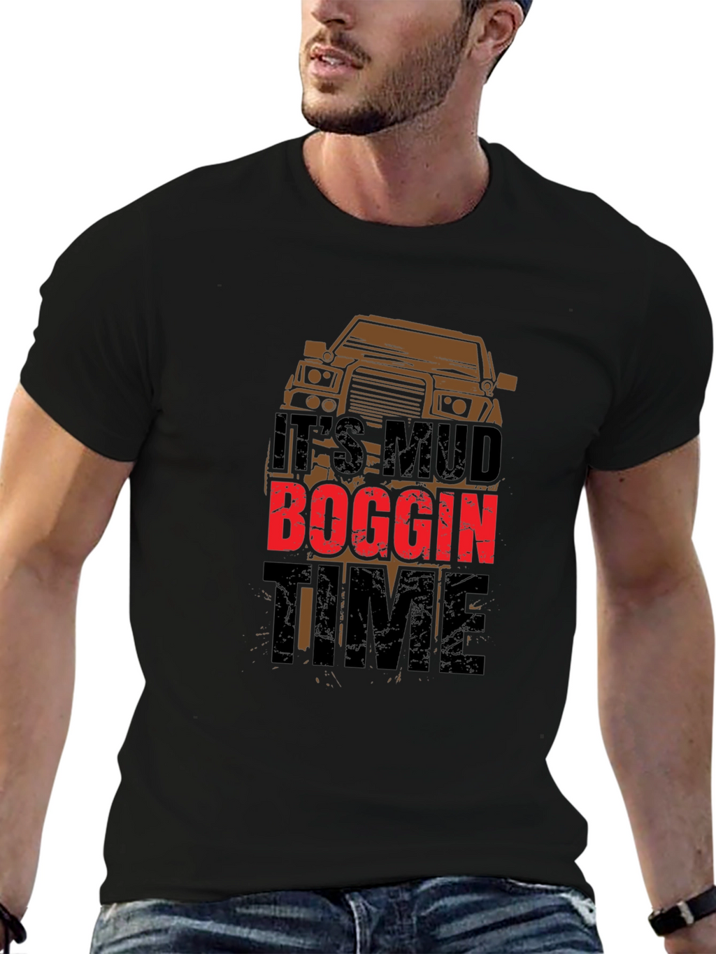 Its Mud Boggin Time Black T-Shirt