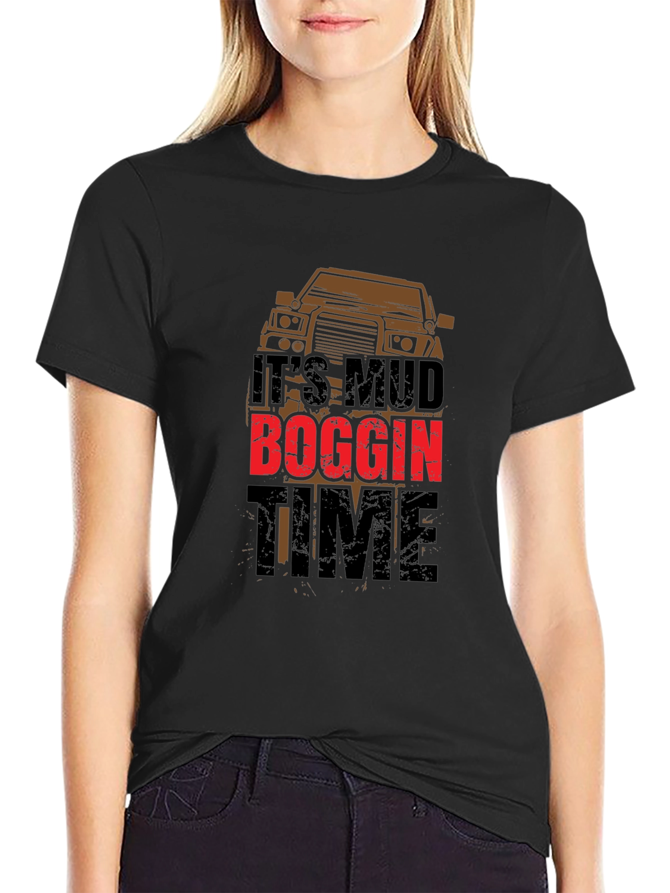 Its Mud Boggin Time Black T-Shirt