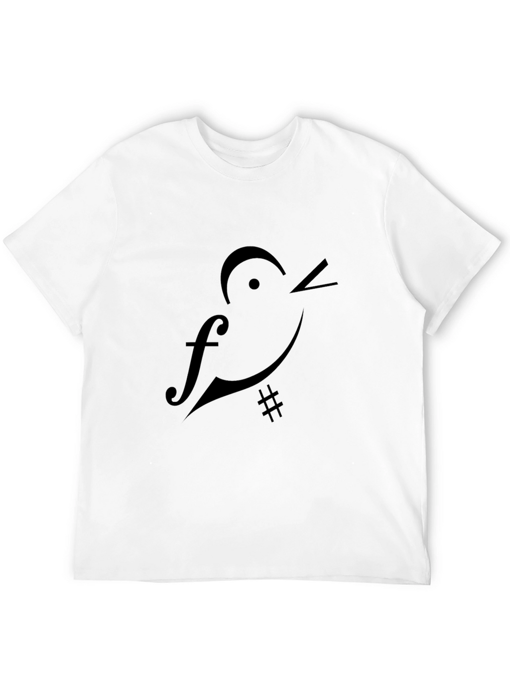 Musical Bird Graphic T-Shirt - Black