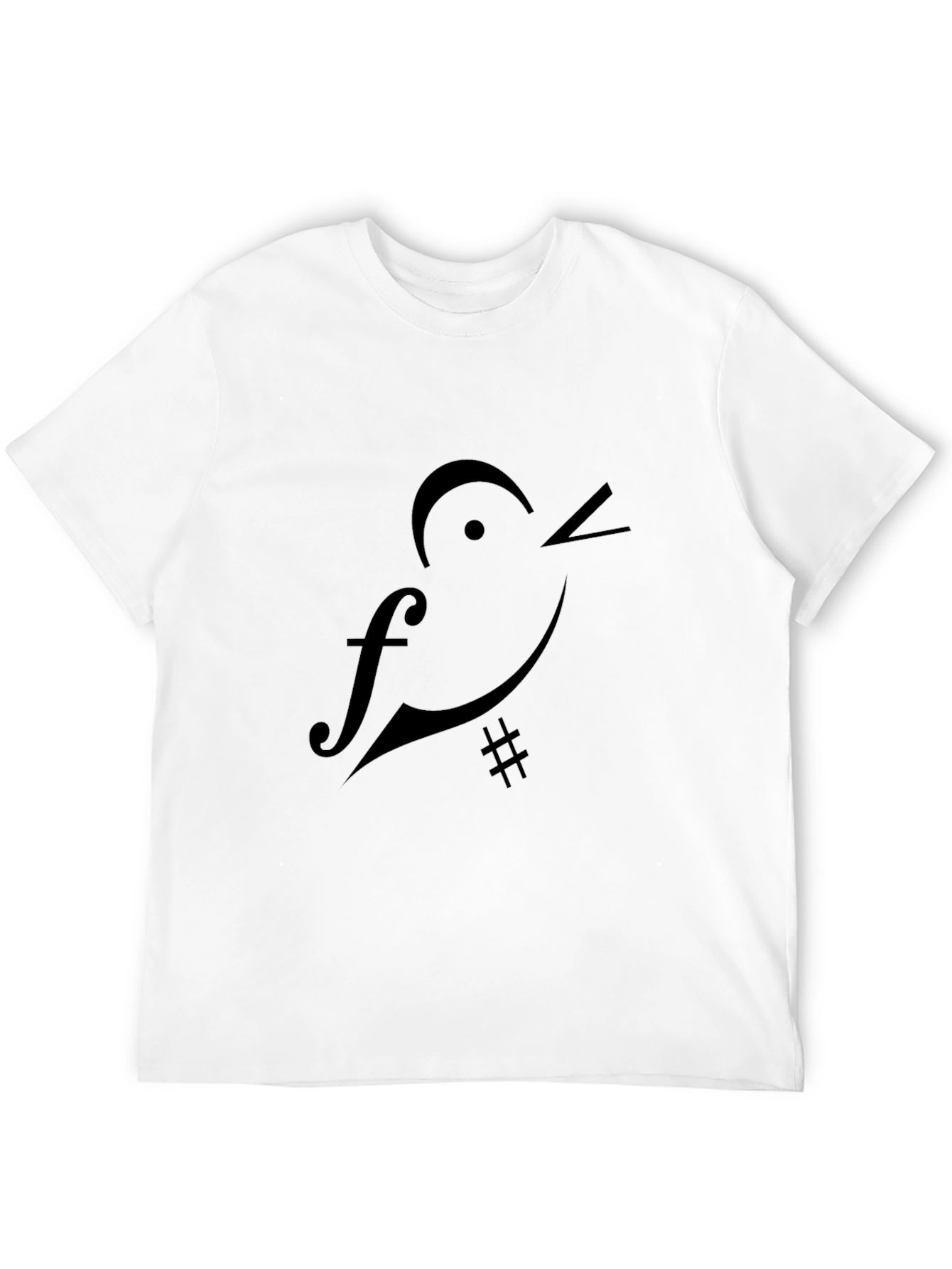 Musical Bird Graphic T-Shirt - Black