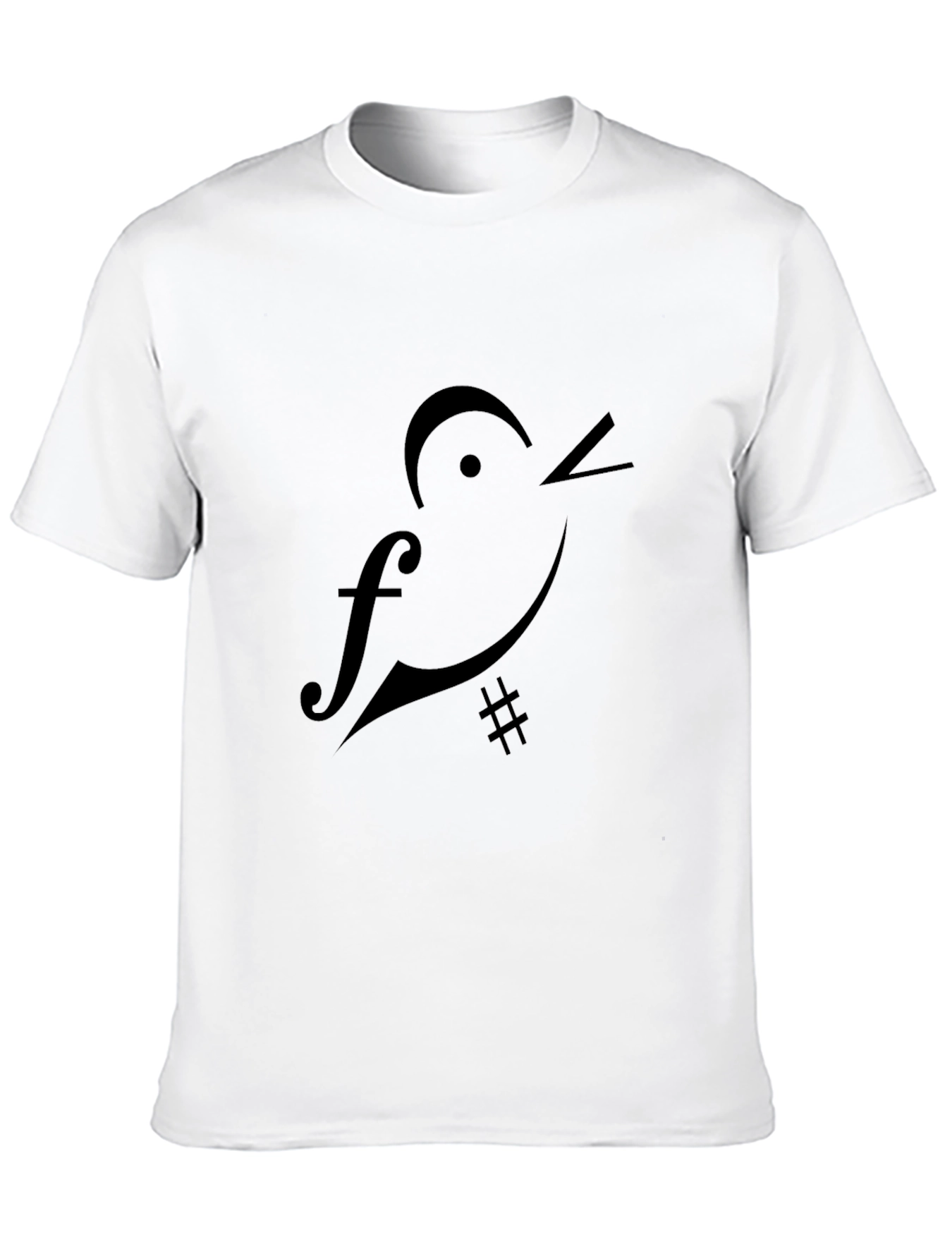 Musical Bird Graphic T-Shirt - Black