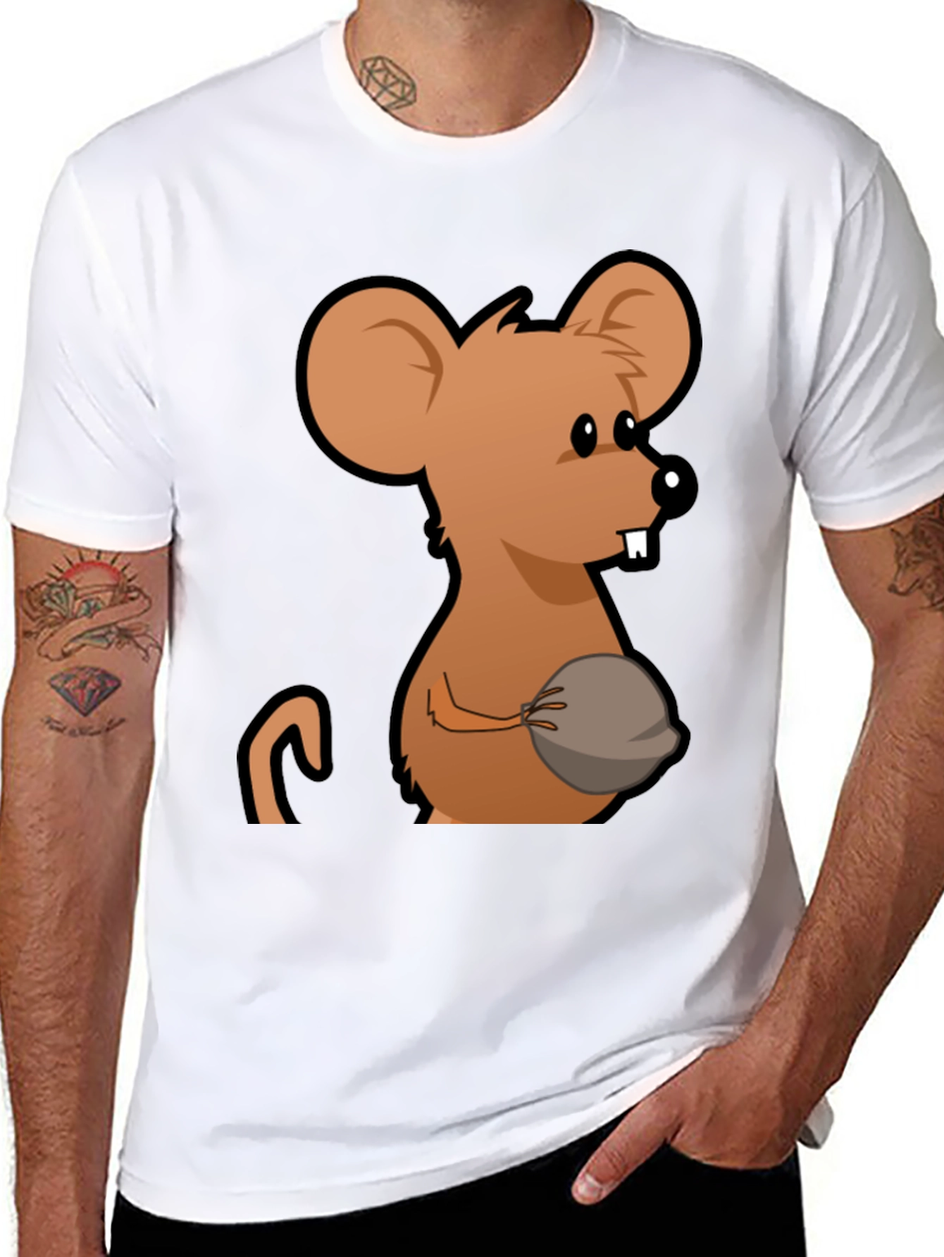 Funny Mouse Graphic T-Shirt