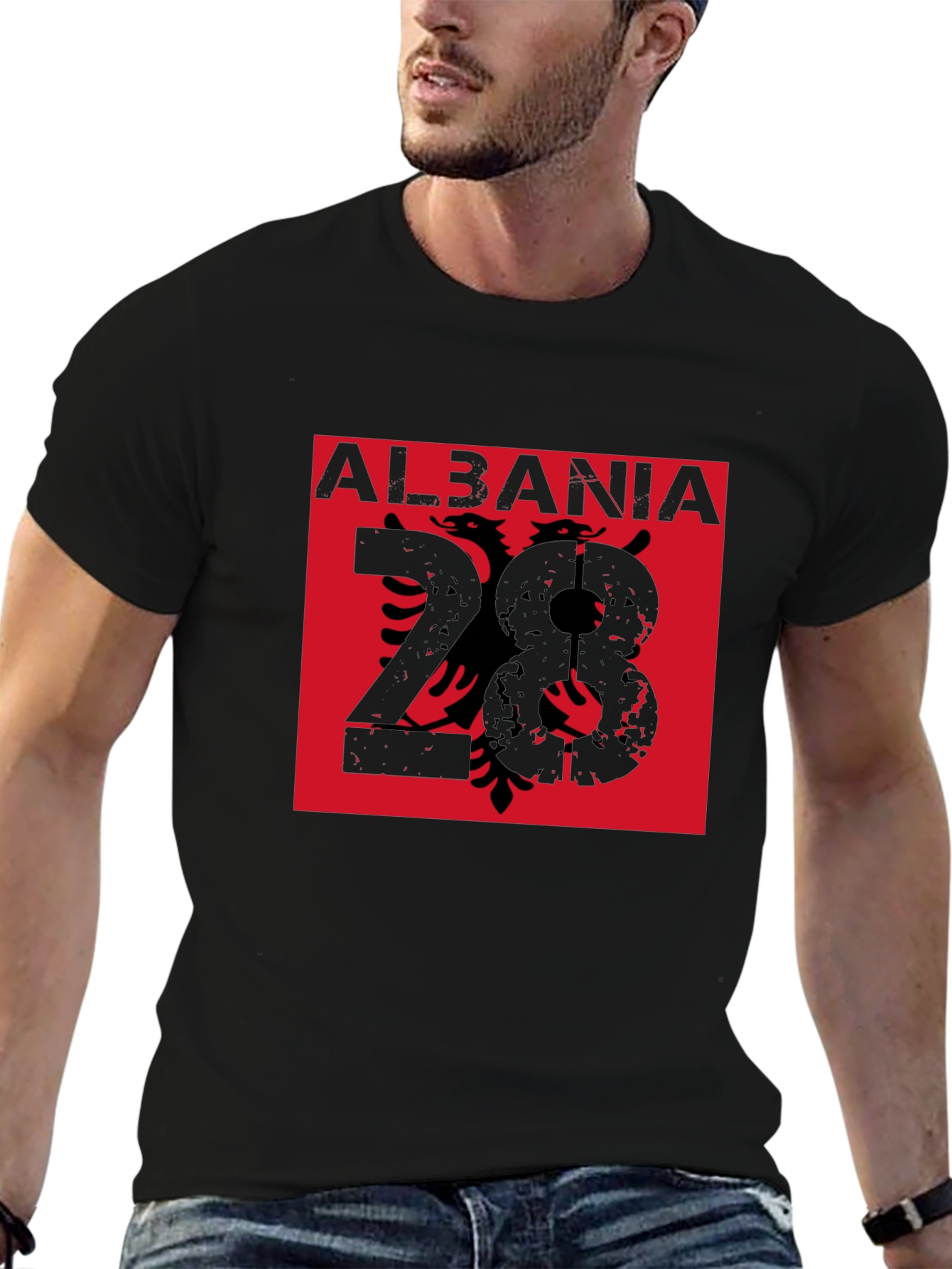 Albania Eagle Graphic Tee - Mens Black T-Shirt