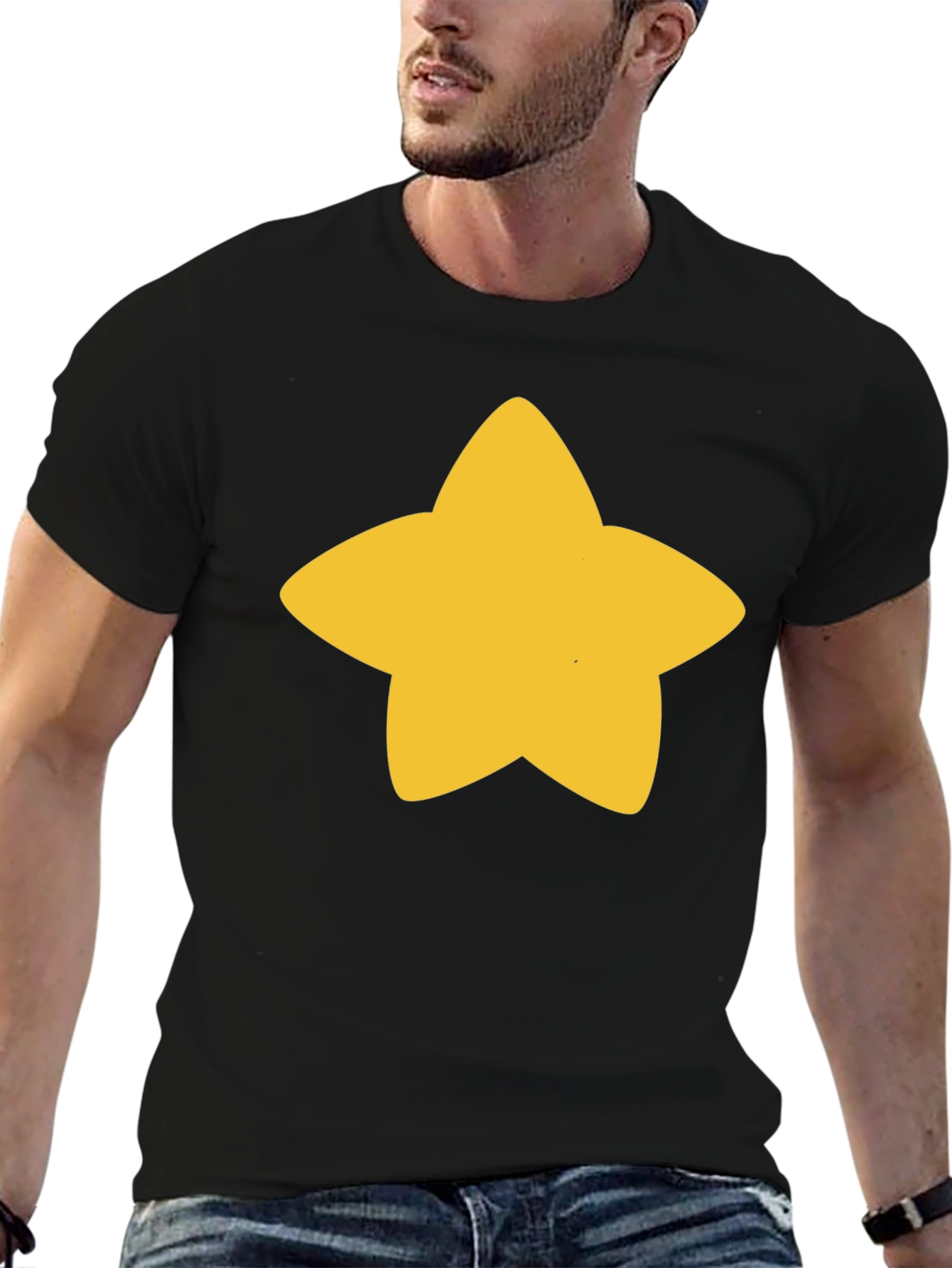 Star Graphic Black T-Shirt - Casual Unisex Tee