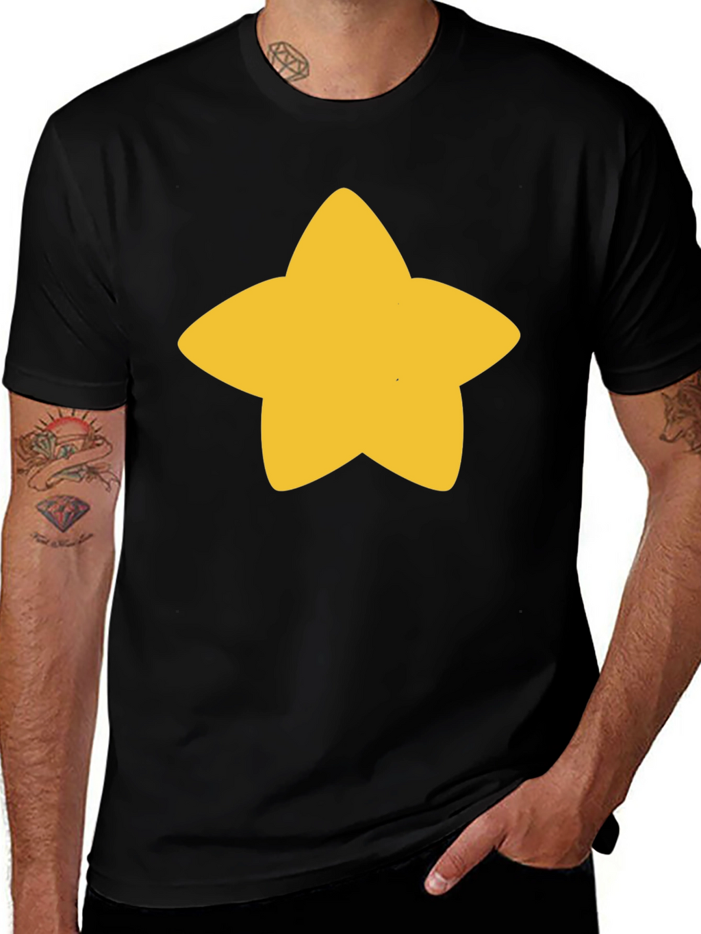 Star Graphic Black T-Shirt - Casual Unisex Tee