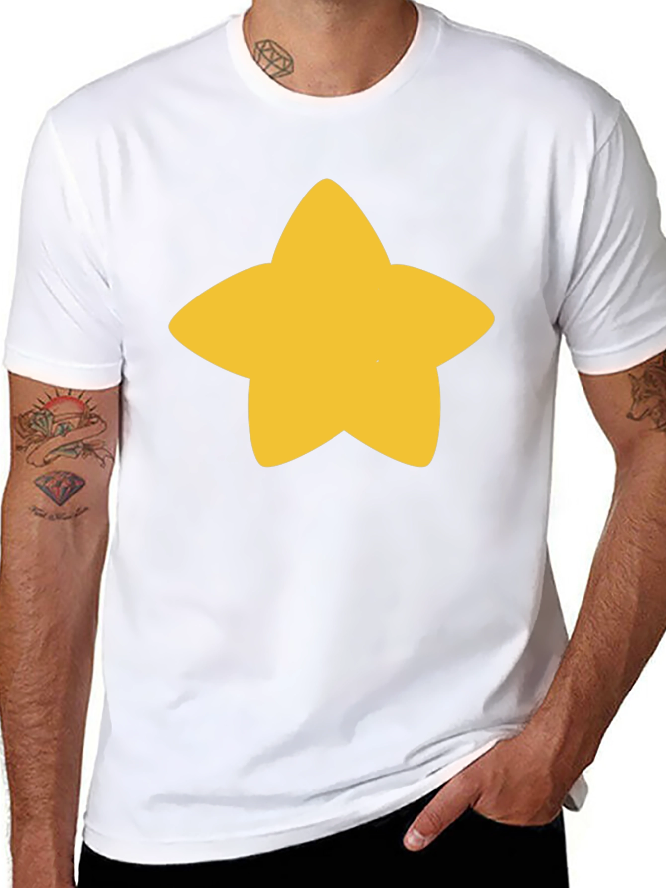 Star Graphic Black T-Shirt - Casual Unisex Tee