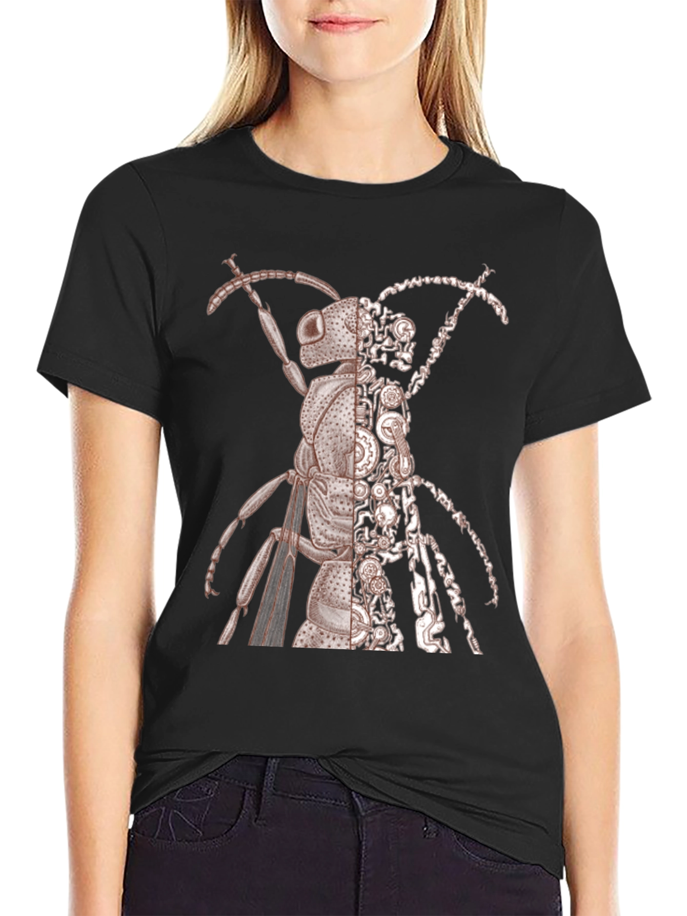 Steampunk Ant Graphic Tee - Cool Insect Design