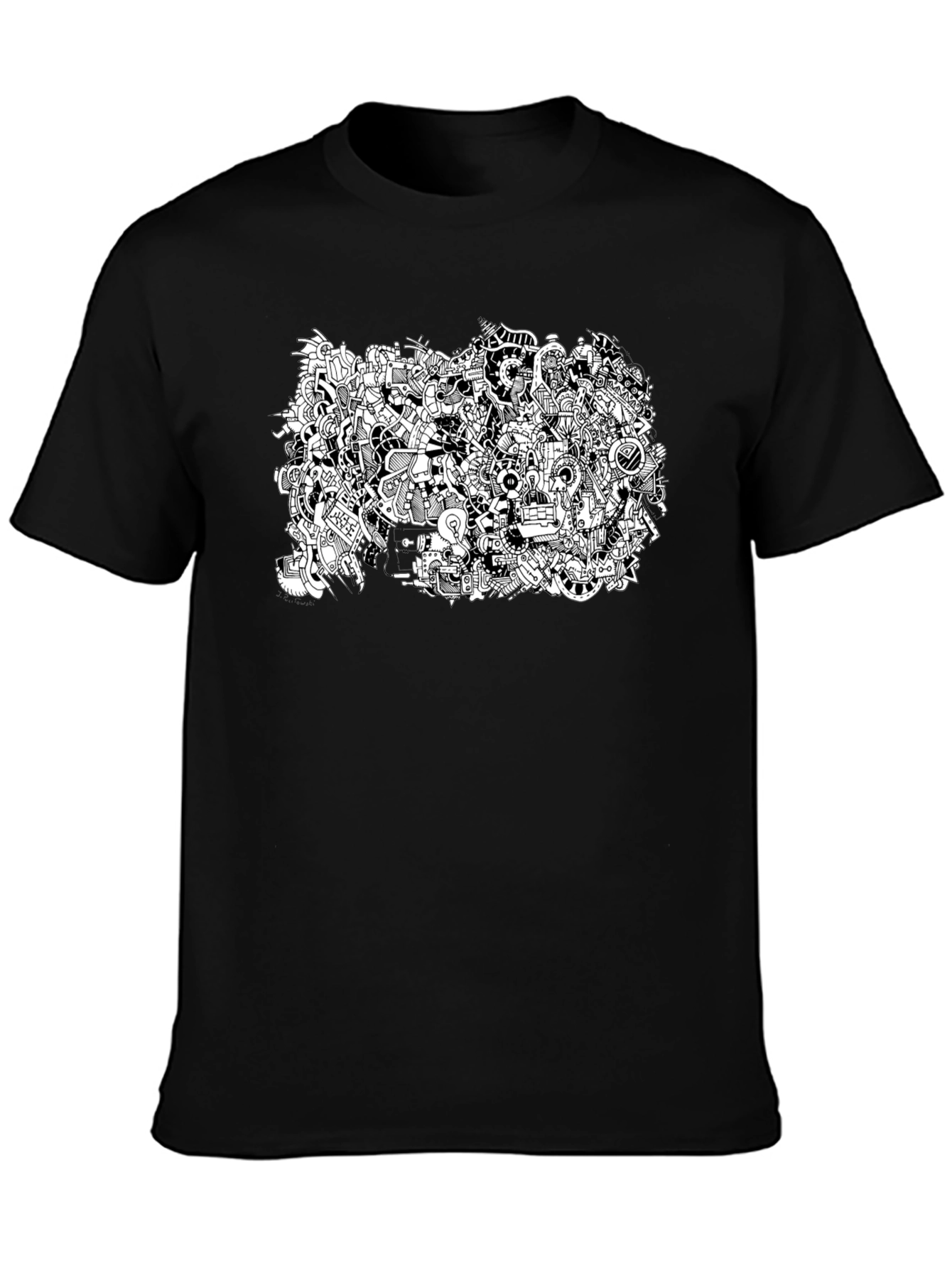 Abstract Doodle Art Black T-Shirt