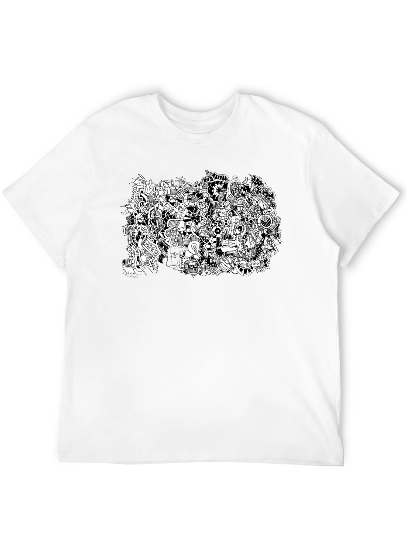 Abstract Doodle Art Black T-Shirt