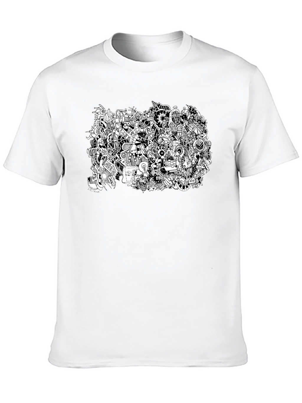 Abstract Doodle Art Black T-Shirt